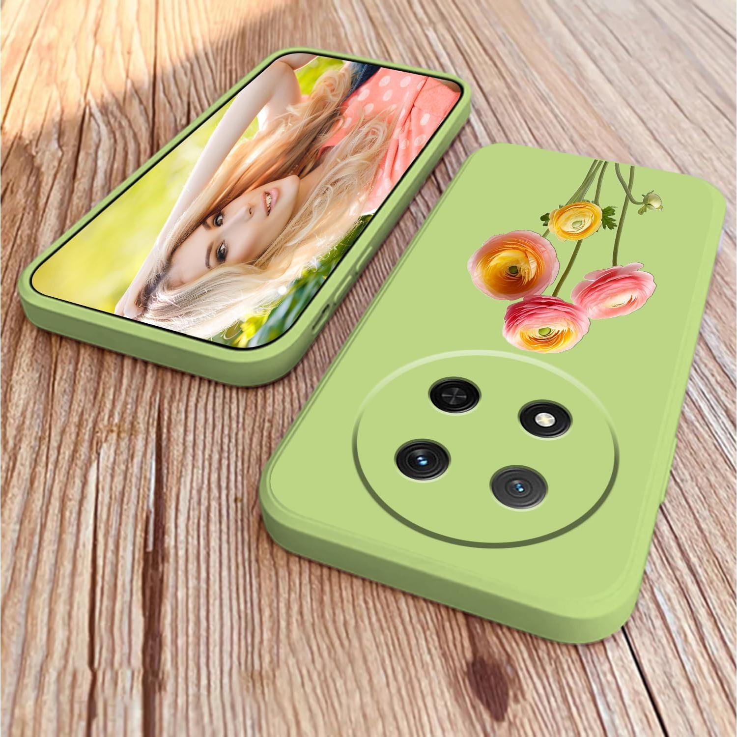 Funda Silicona Honor Magic 7 Lite Floral Verde Ultra Delgado