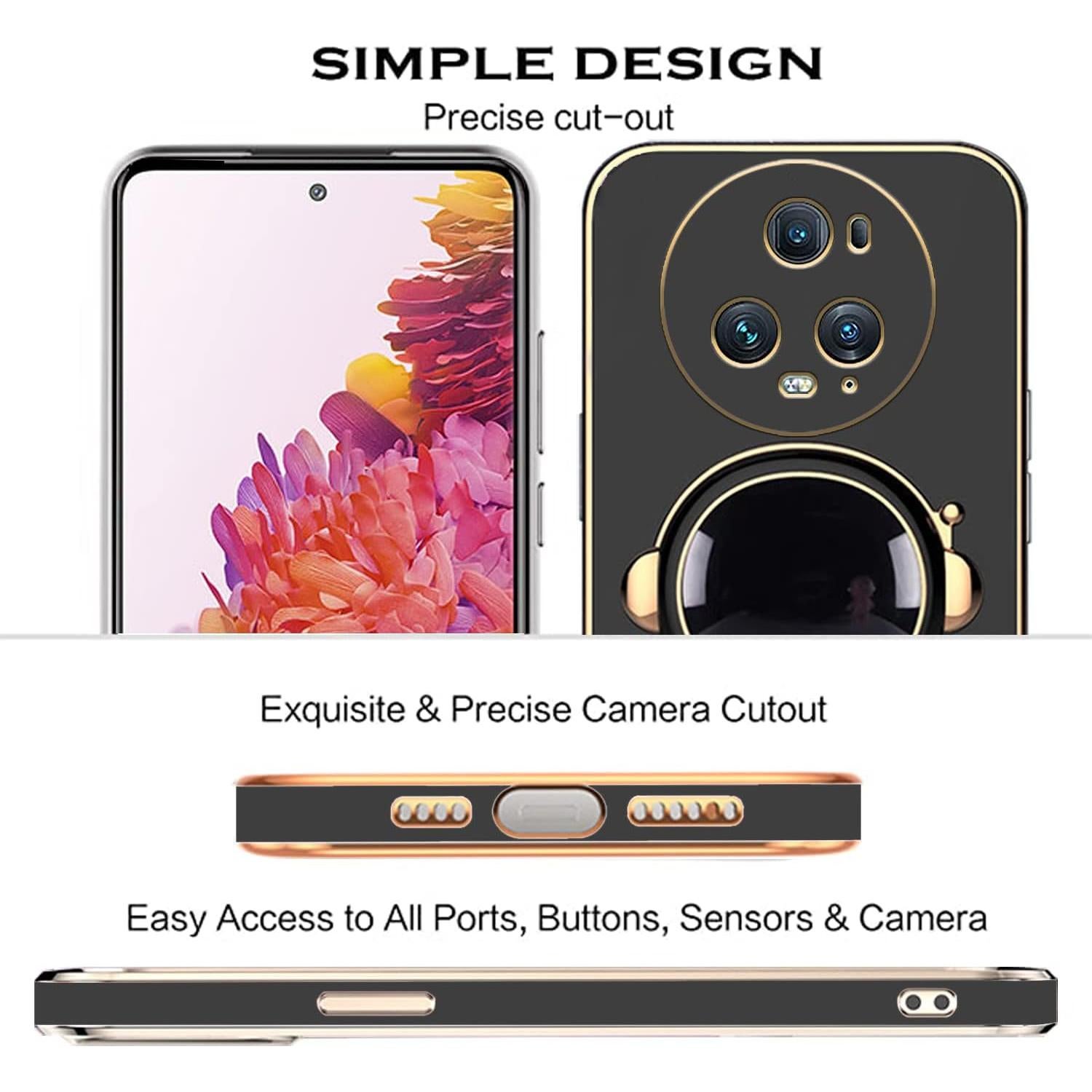 Funda Honor Magic 5 Pro Silicona TPU A Prueba de Golpes Negro