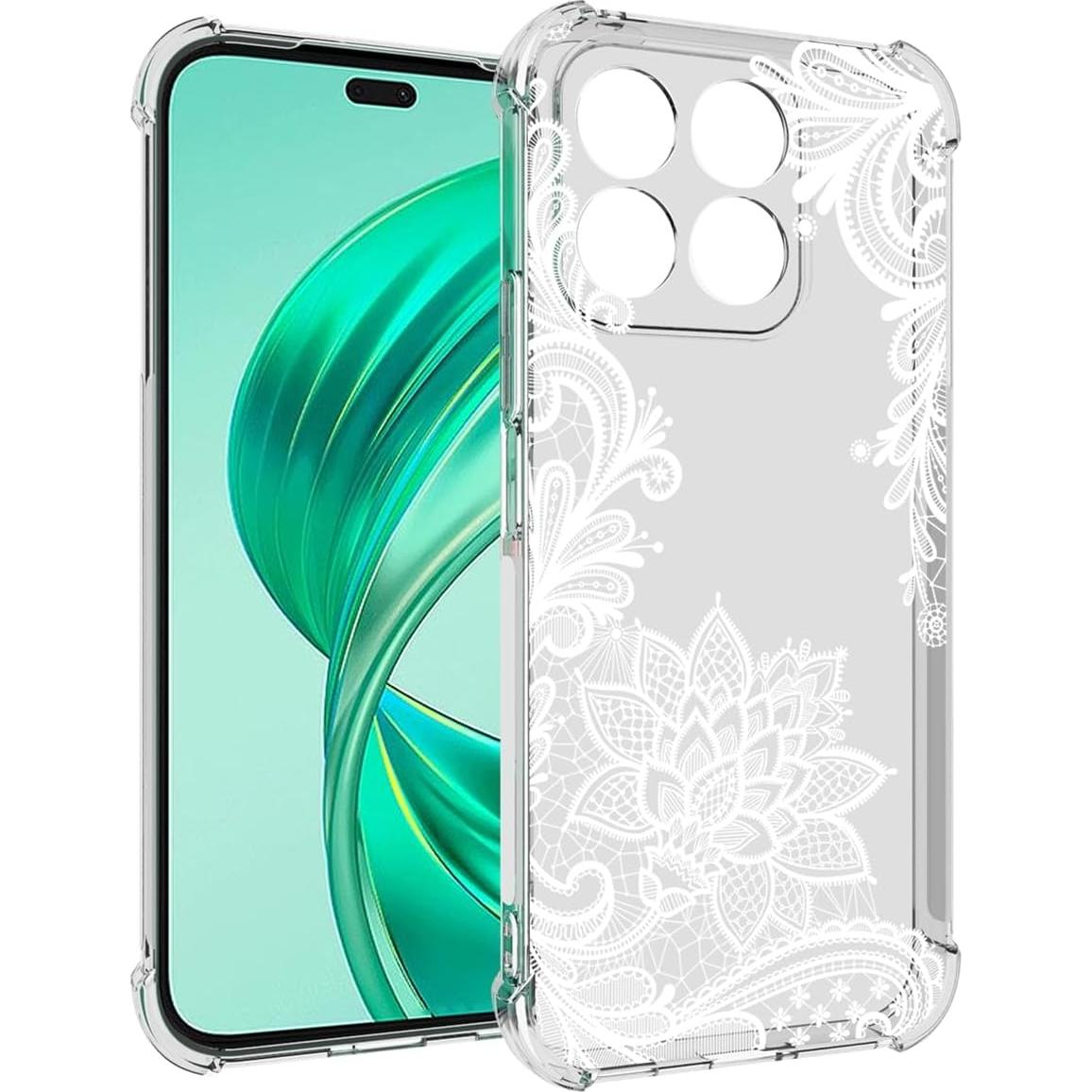 Funda Honor X8b 4G LLY-LX1 Floral Transparente Slim