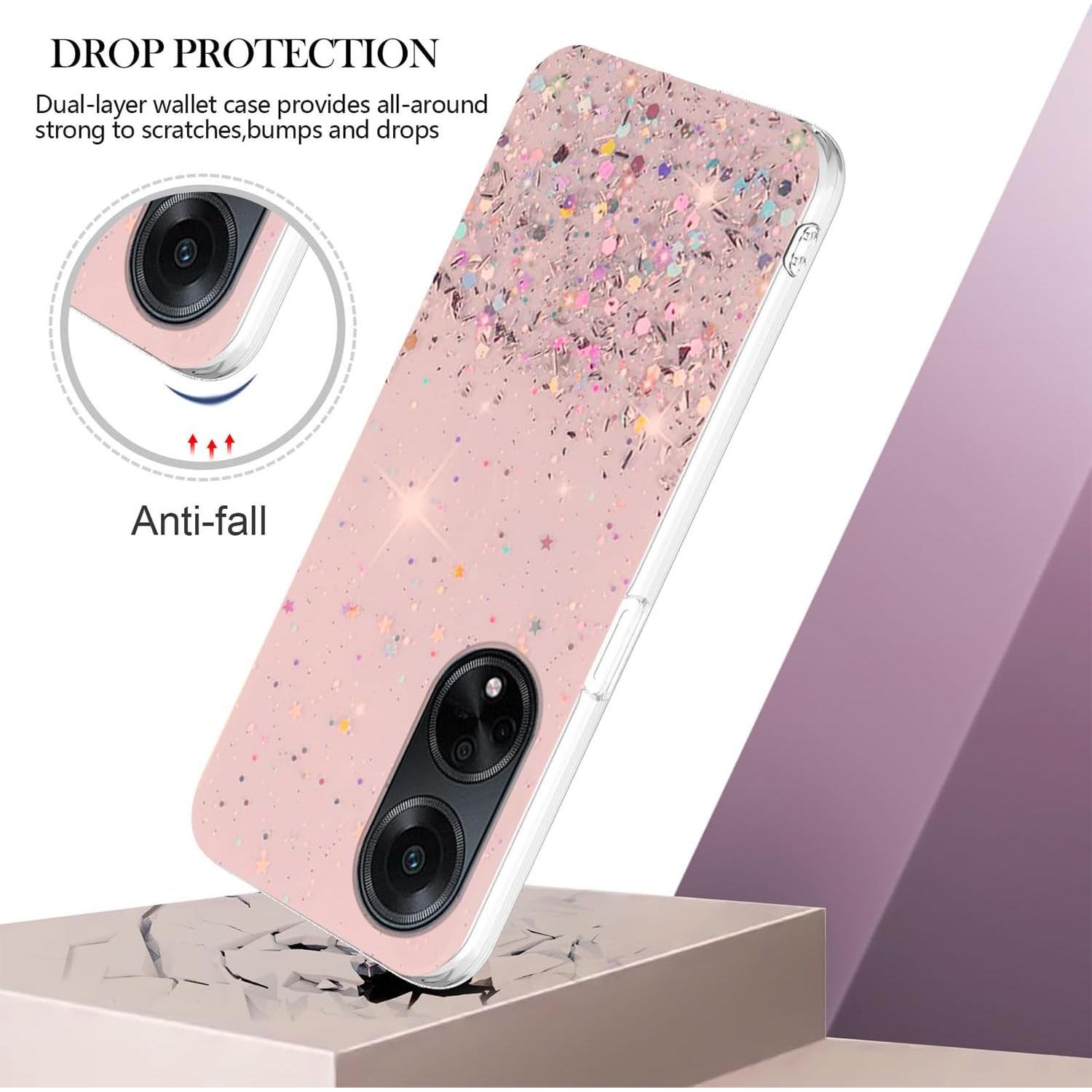 Funda de Silicona Brillante para Honor 90 - Rosa con Purpurina