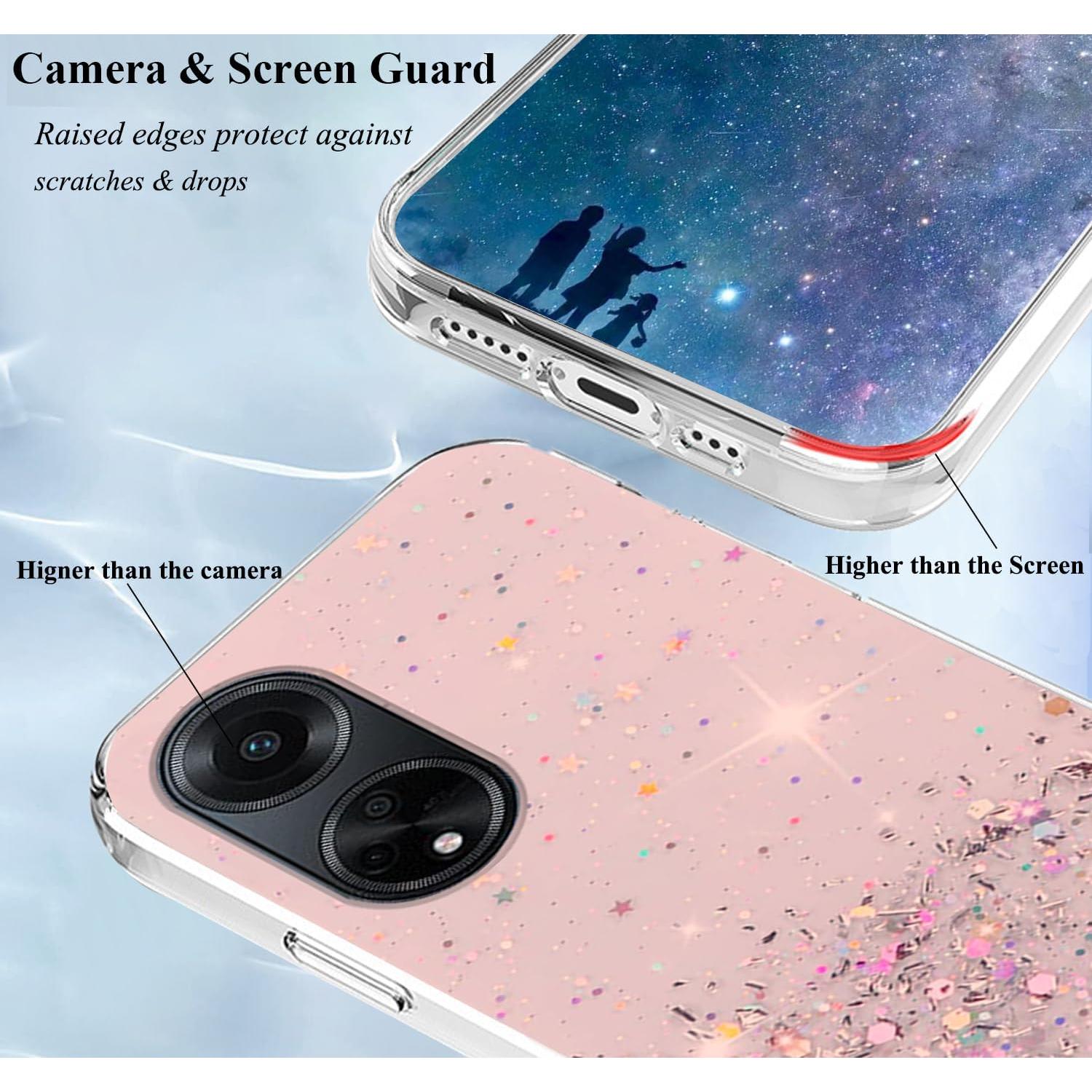 Funda de Silicona Brillante para Honor 90 - Rosa con Purpurina