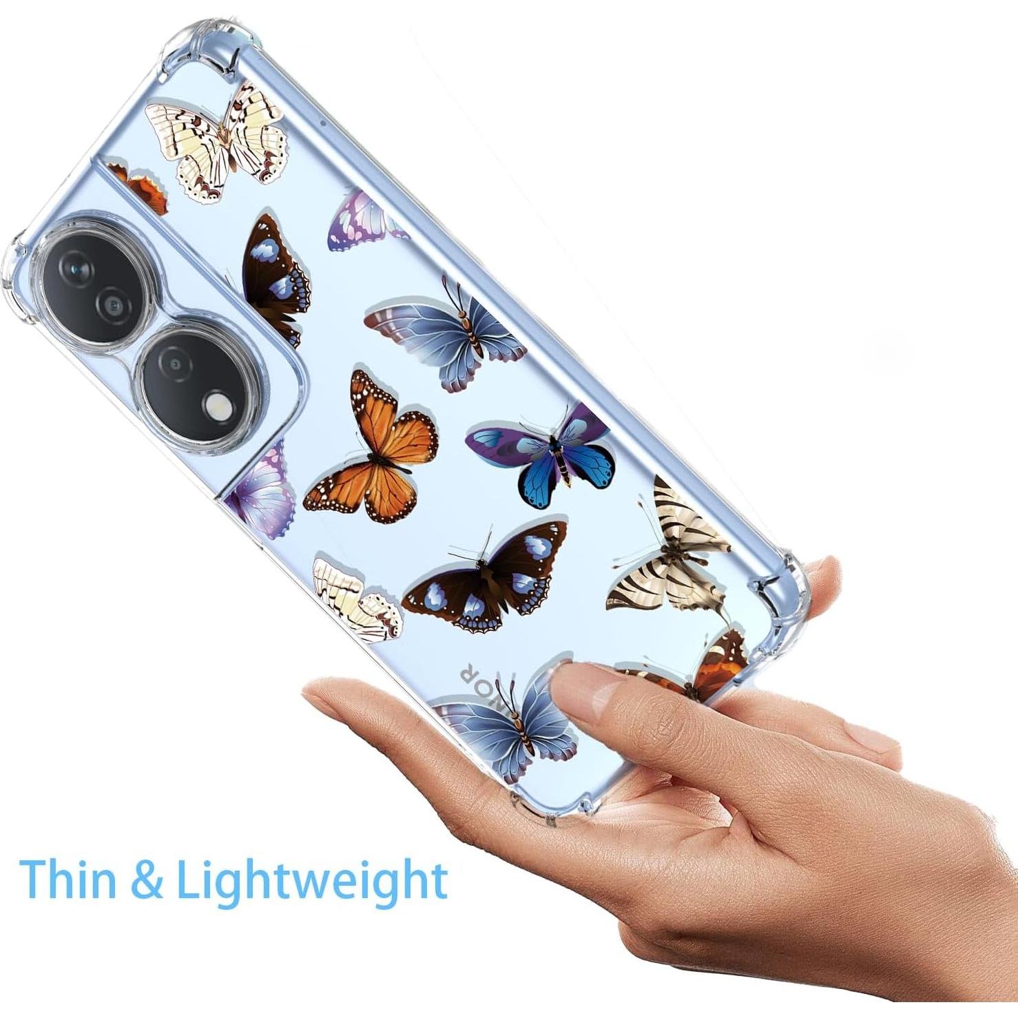 Funda TPU Huawei Honor X7B/Play 50 Plus 5G Mariposas Coloridas