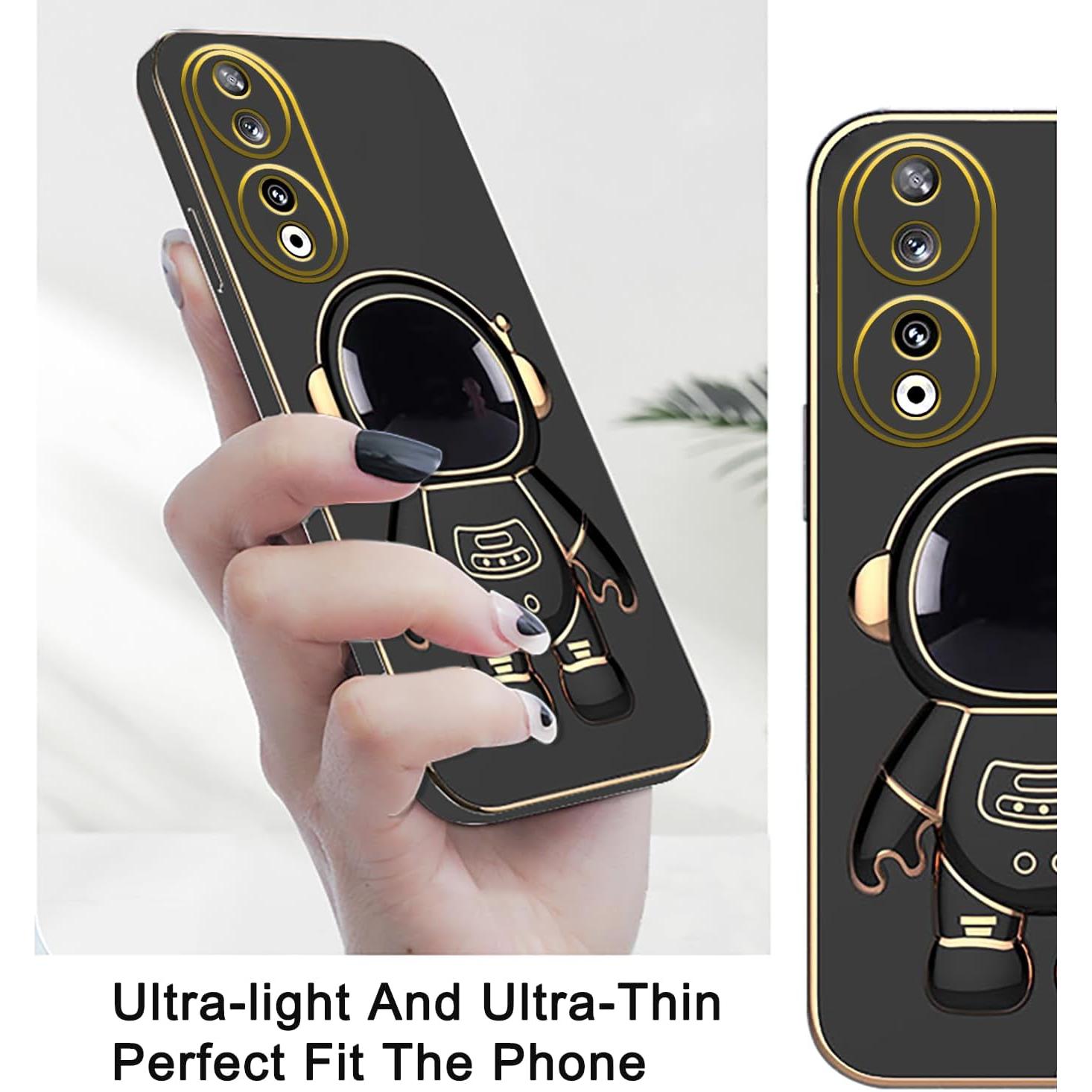 Funda de Silicona Honor 90 con Soporte Astronauta - Negro