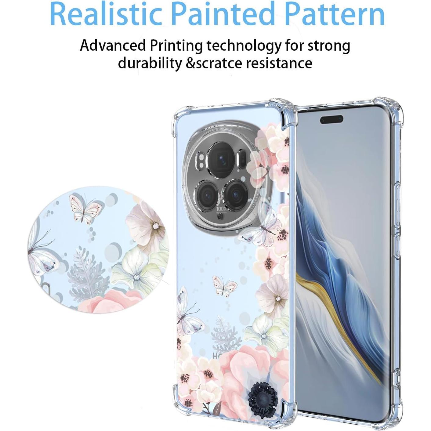 Funda Honor Magic 6 Pro Floral Rosa Antigolpes TPU