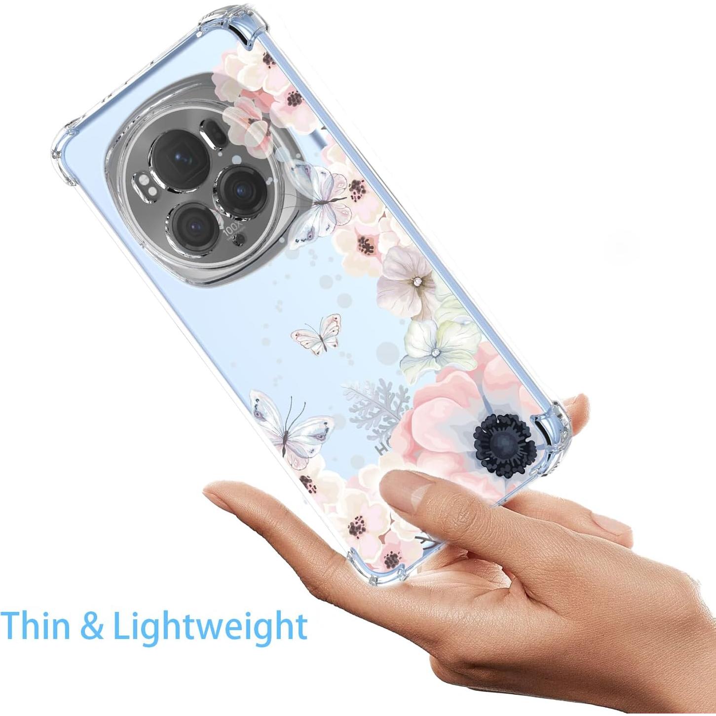 Funda Honor Magic 6 Pro Floral Rosa Antigolpes TPU