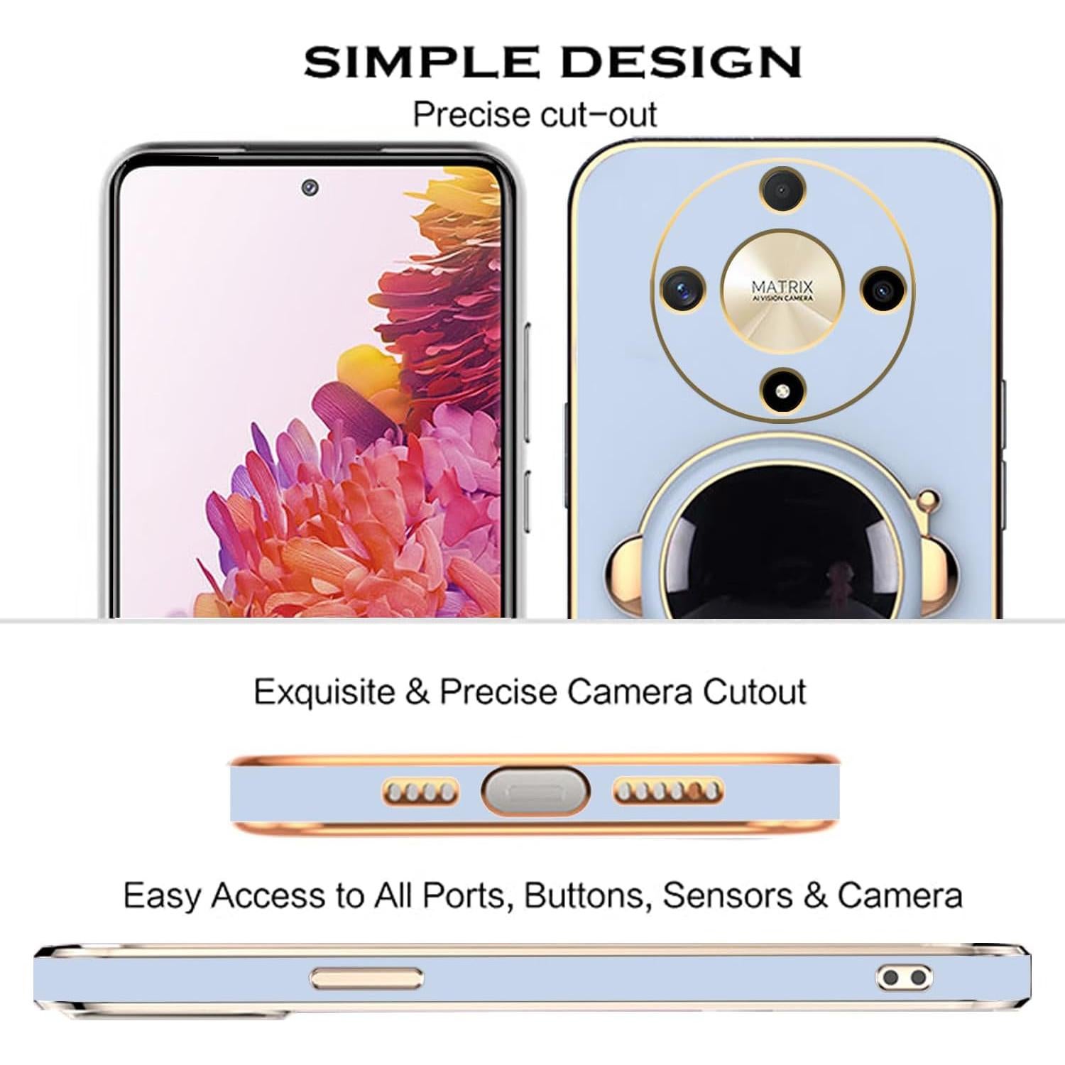 Funda Honor Magic 6 Lite Silicona TPU Astronauta Azul