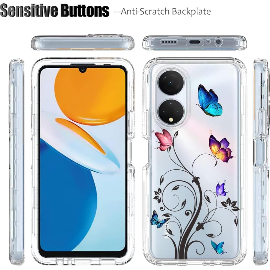 Funda Protectora para Honor X7 Ueokeird con Patrón Mariposa