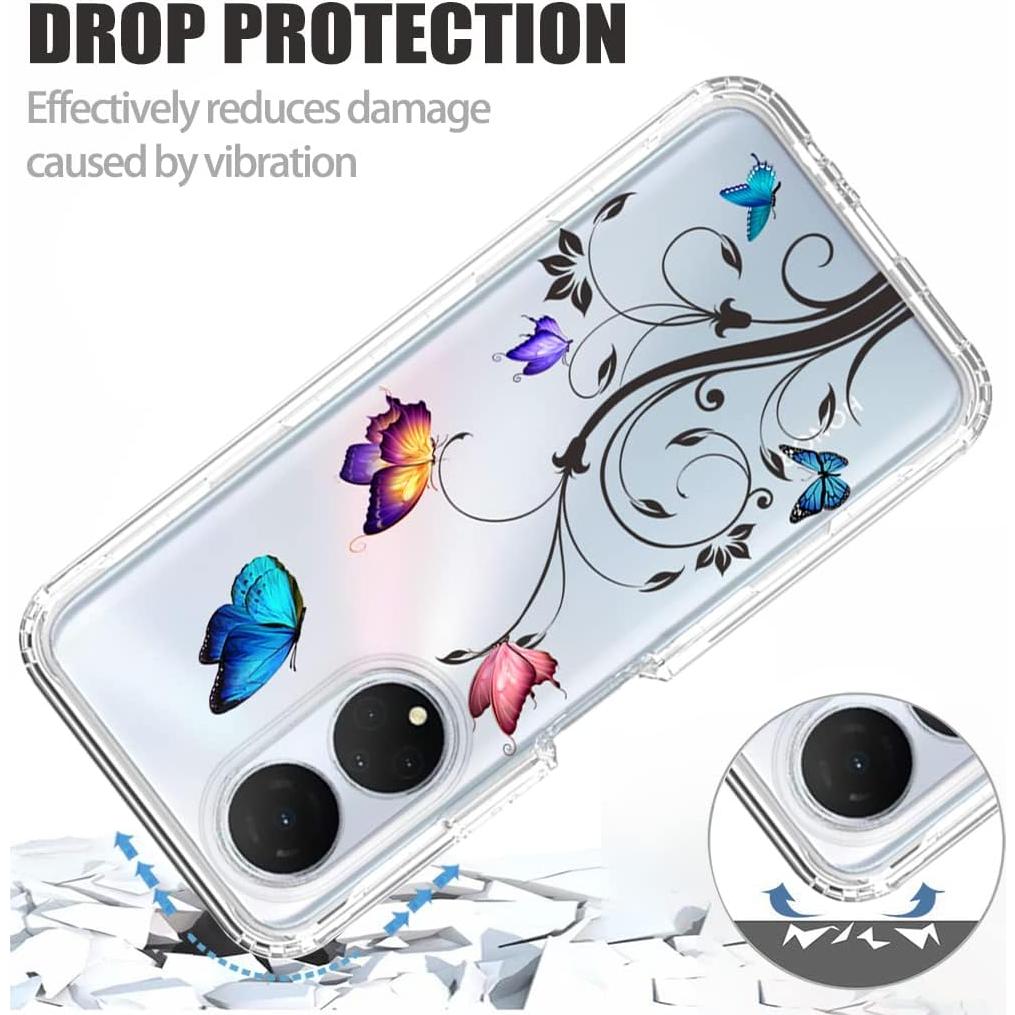 Funda Protectora para Honor X7 Ueokeird con Patrón Mariposa