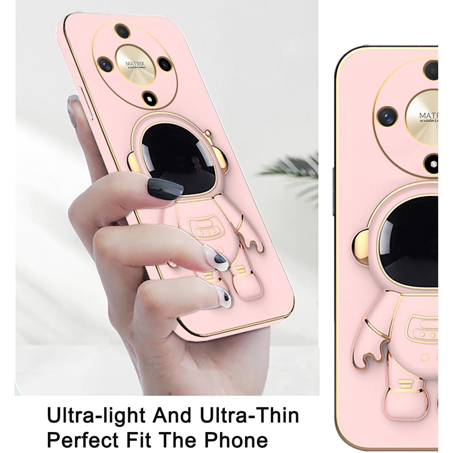 Funda de Silicona Rosa para Honor Magic 6 Lite con Soporte