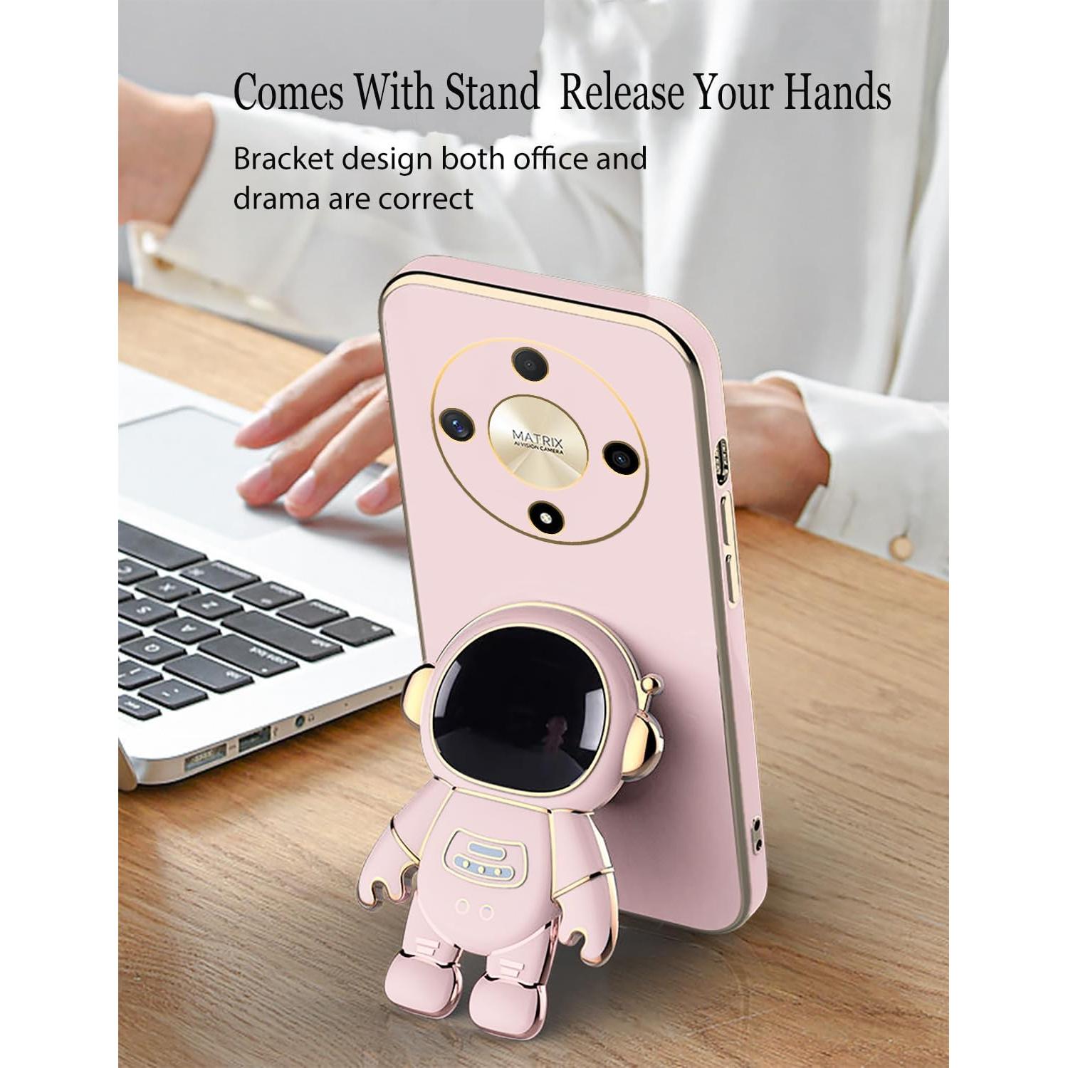 Funda de Silicona Rosa para Honor Magic 6 Lite con Soporte