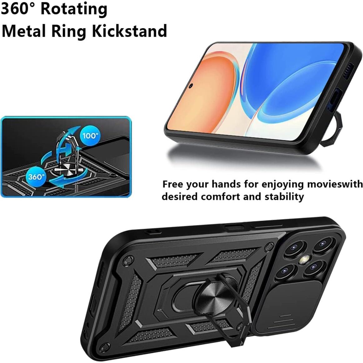 Funda de Grado Militar Ysnzaq para Honor X8 6.7" Negra