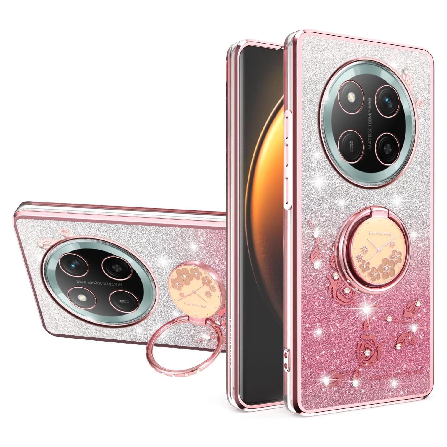 Funda Honor Magic 7 Lite Rosa Brillante con Soporte de Anillo