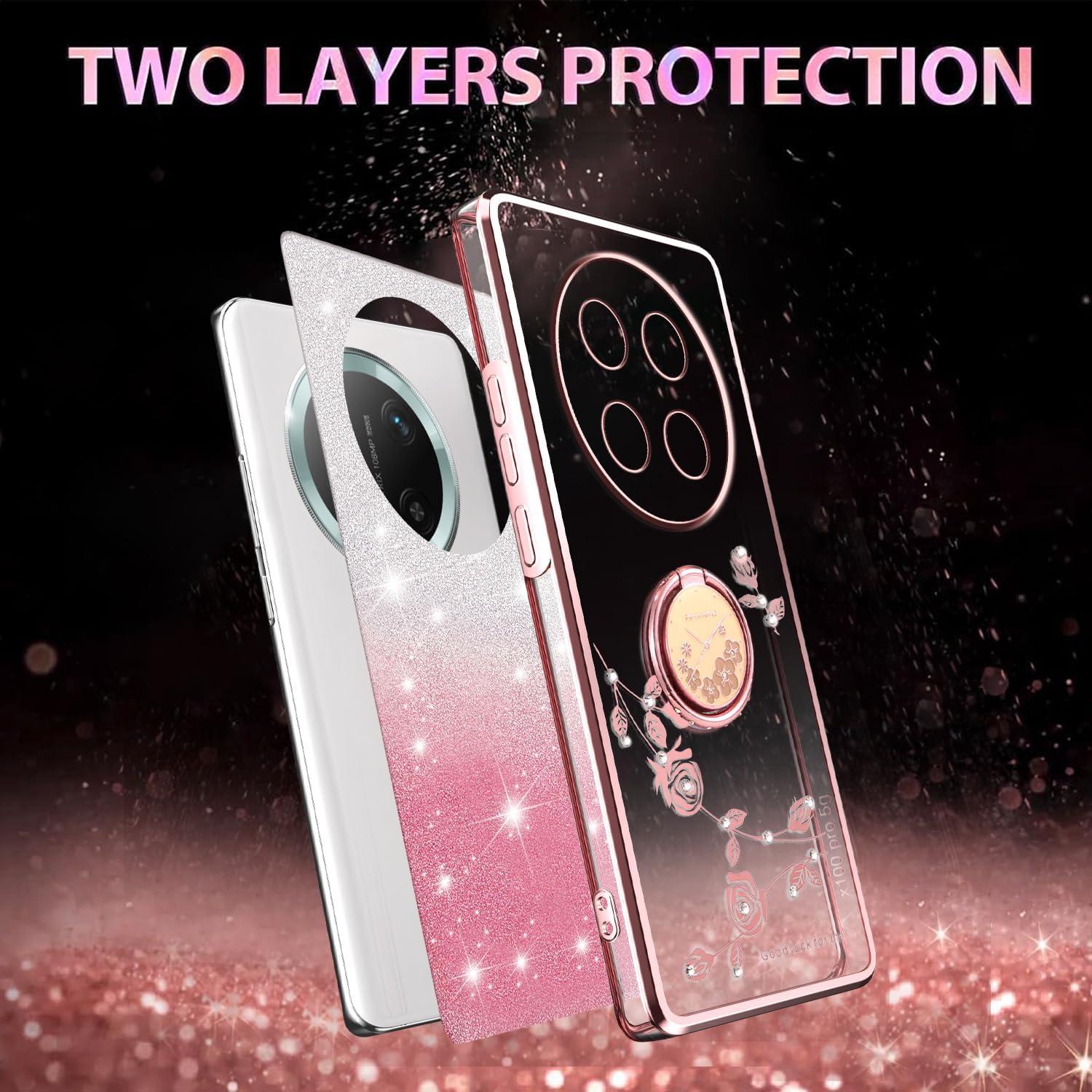 Funda Honor Magic 7 Lite Rosa Brillante con Soporte de Anillo