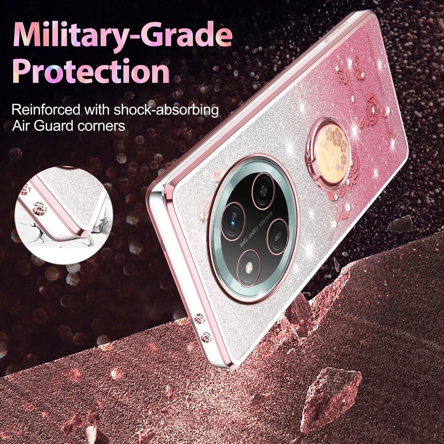 Funda Honor Magic 7 Lite Rosa Brillante con Soporte de Anillo