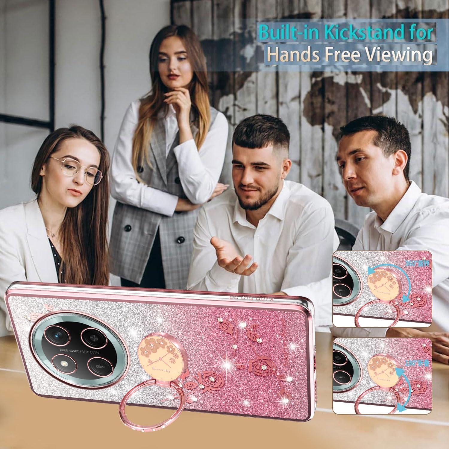 Funda Honor Magic 7 Lite Rosa Brillante con Soporte de Anillo