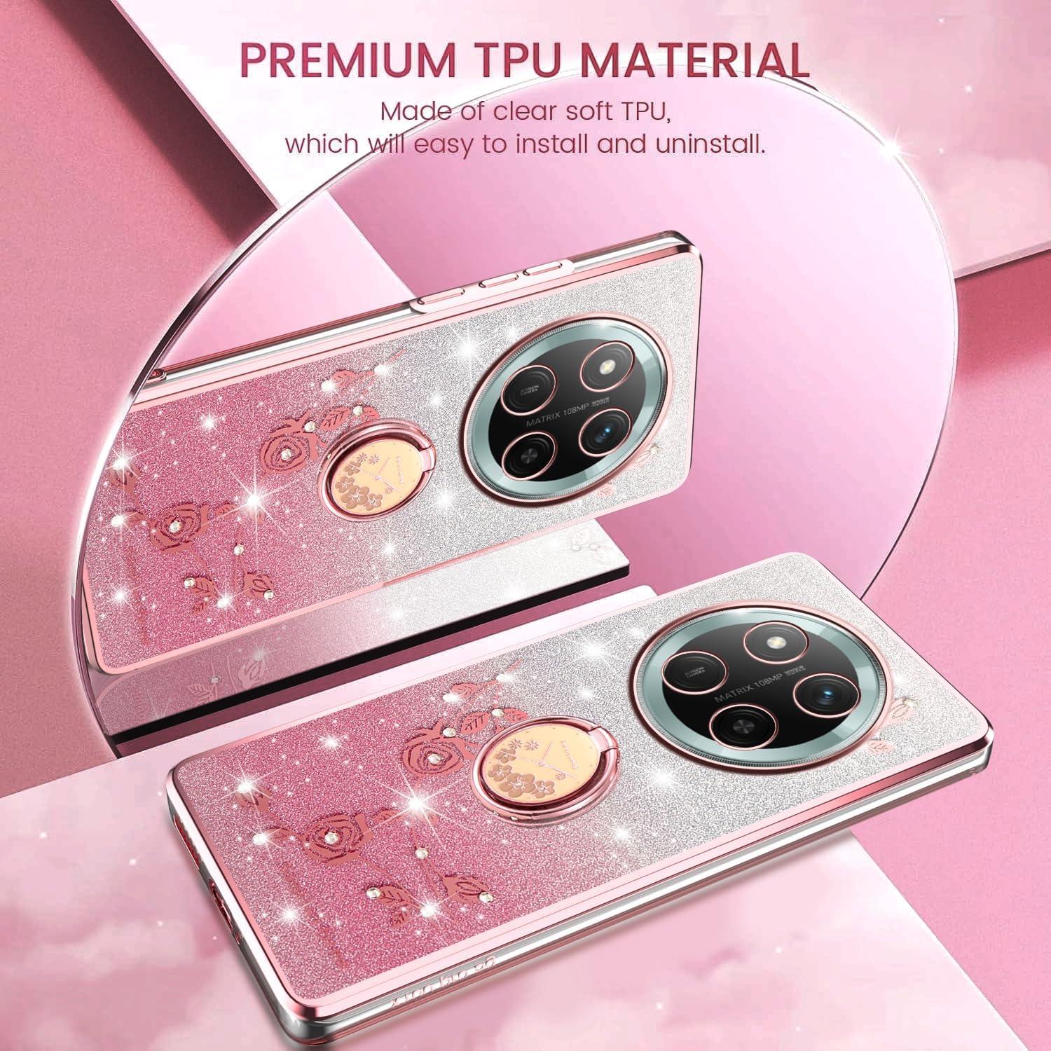 Funda Honor Magic 7 Lite Rosa Brillante con Soporte de Anillo