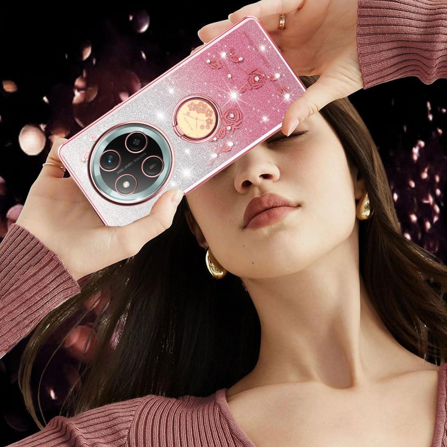 Funda Honor Magic 7 Lite Rosa Brillante con Soporte de Anillo