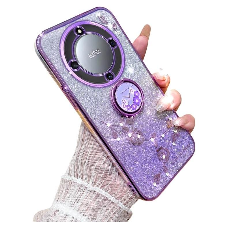 Funda Honor Magic 5 Lite TPU Floral con Soporte de Anillo