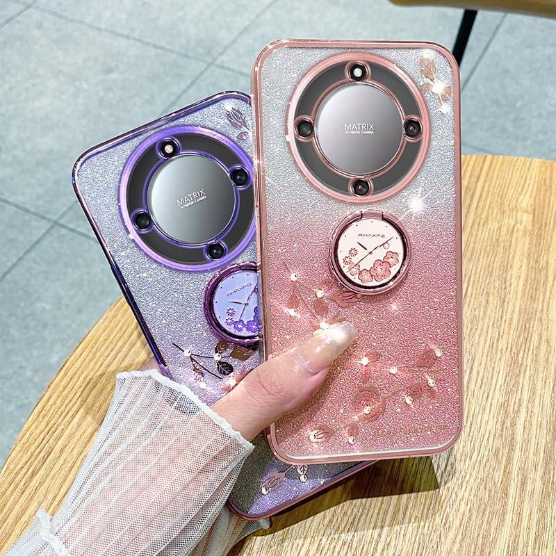 Funda Honor Magic 5 Lite TPU Floral con Soporte de Anillo