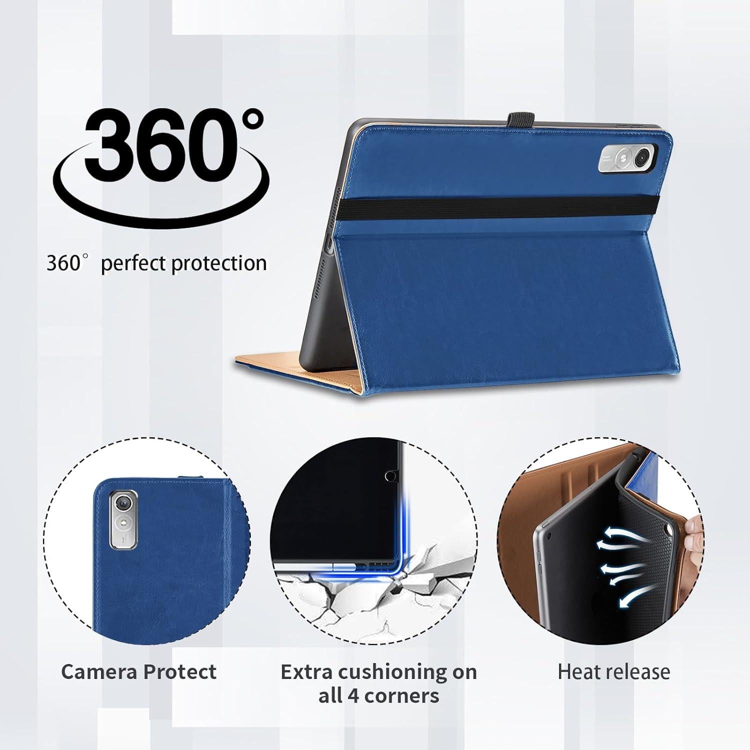 Funda de Cuero PU para Lenovo Tab P11 Gen 2 11.5" Azul