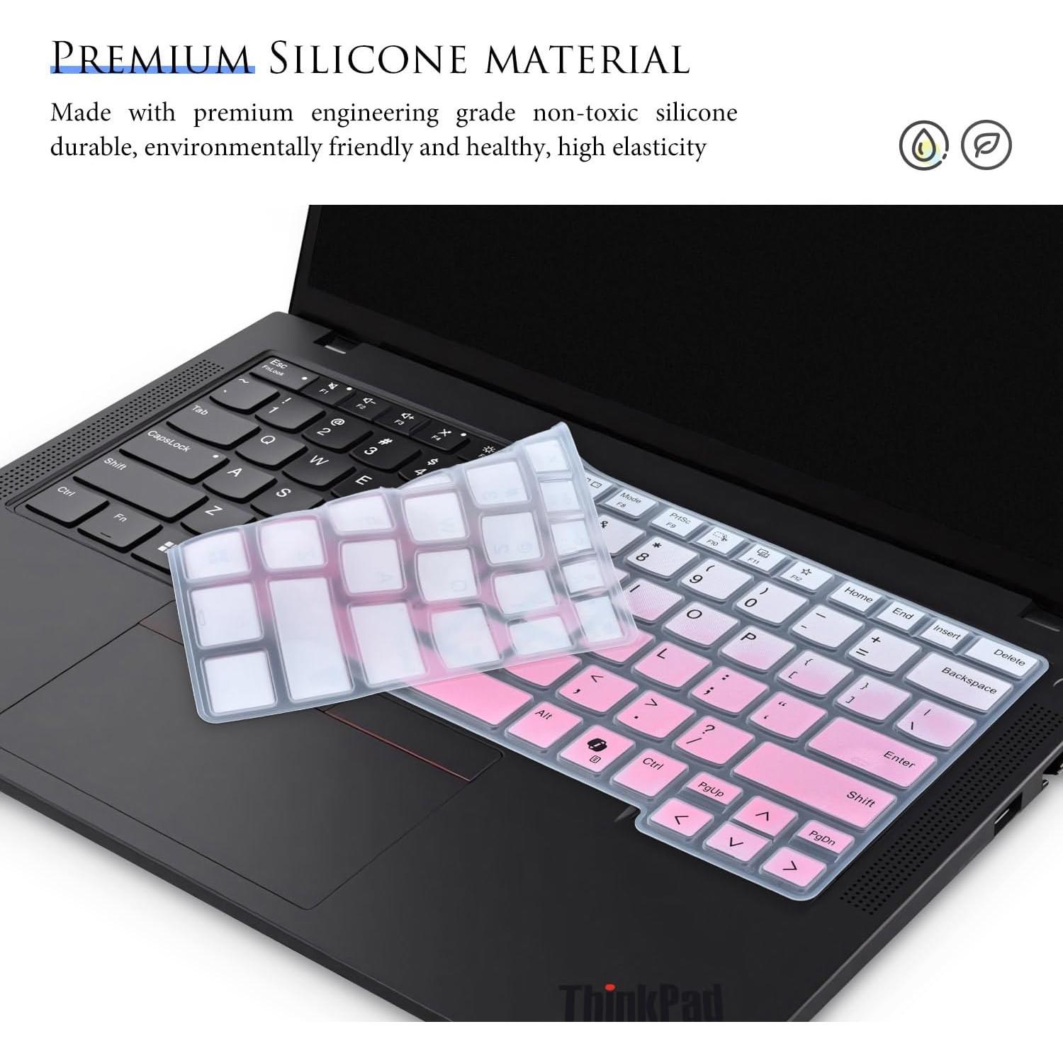 Funda de Teclado Silicona CASEDAO para Lenovo Thinkpad 14" Rosa