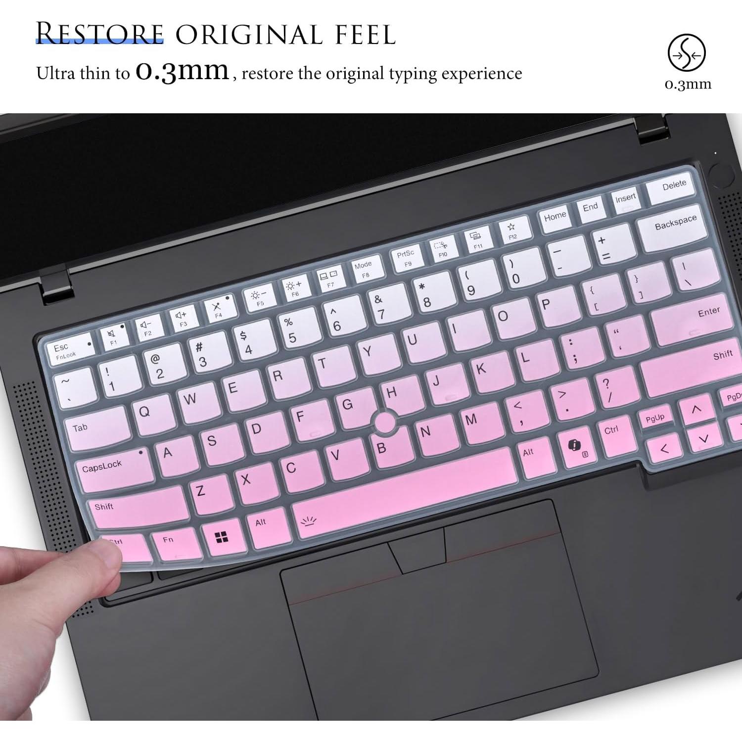 Funda de Teclado Silicona CASEDAO para Lenovo Thinkpad 14" Rosa
