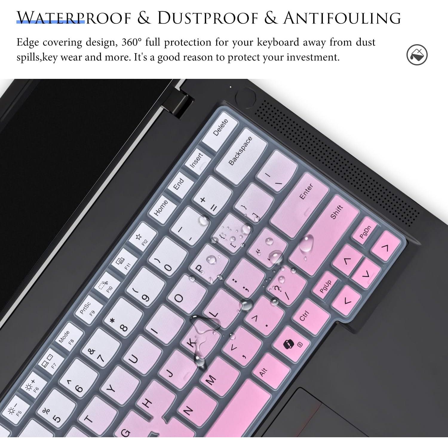 Funda de Teclado Silicona CASEDAO para Lenovo Thinkpad 14" Rosa