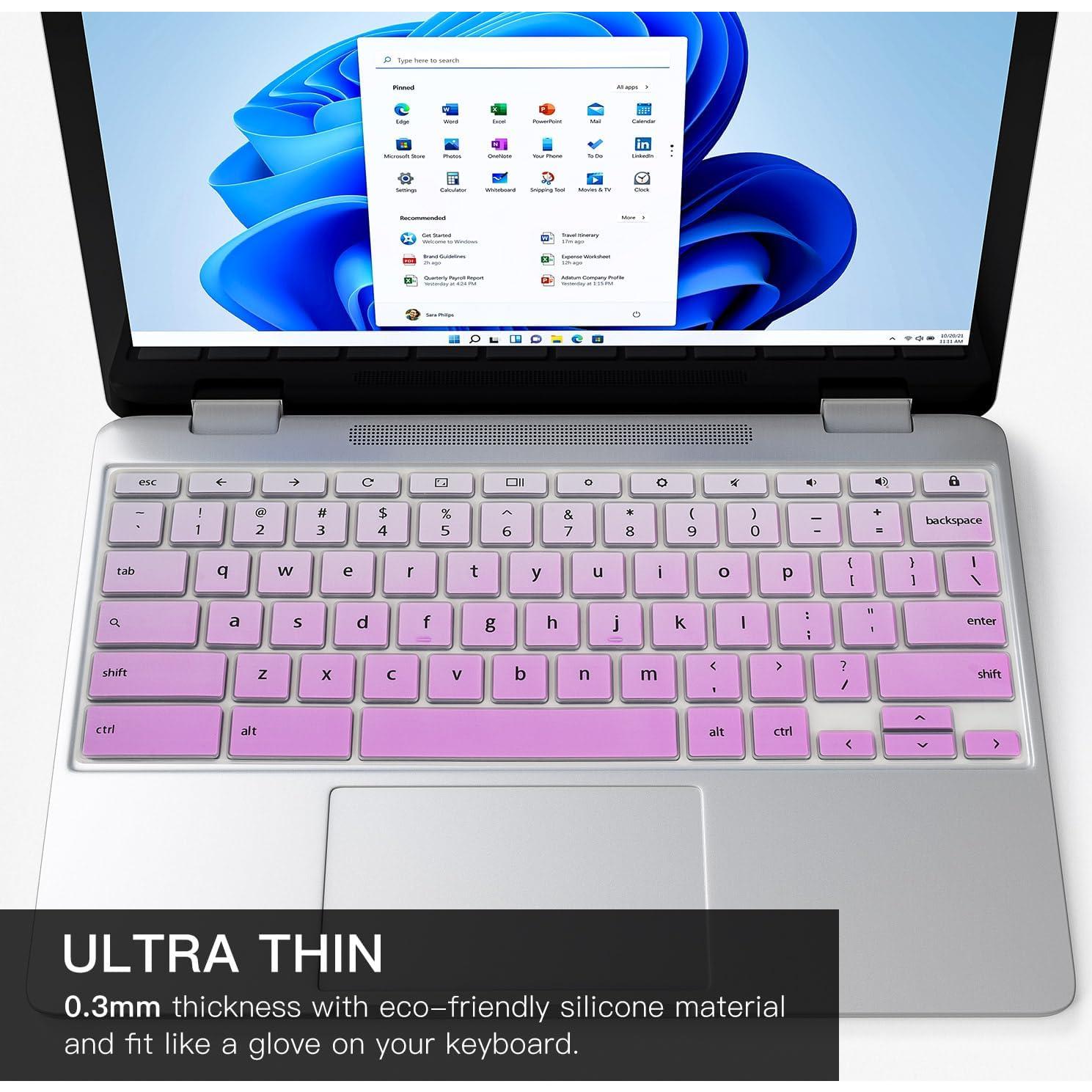 Cubierta de Teclado CaseBuy Rosa Ombre para Lenovo Chromebook 11.6"