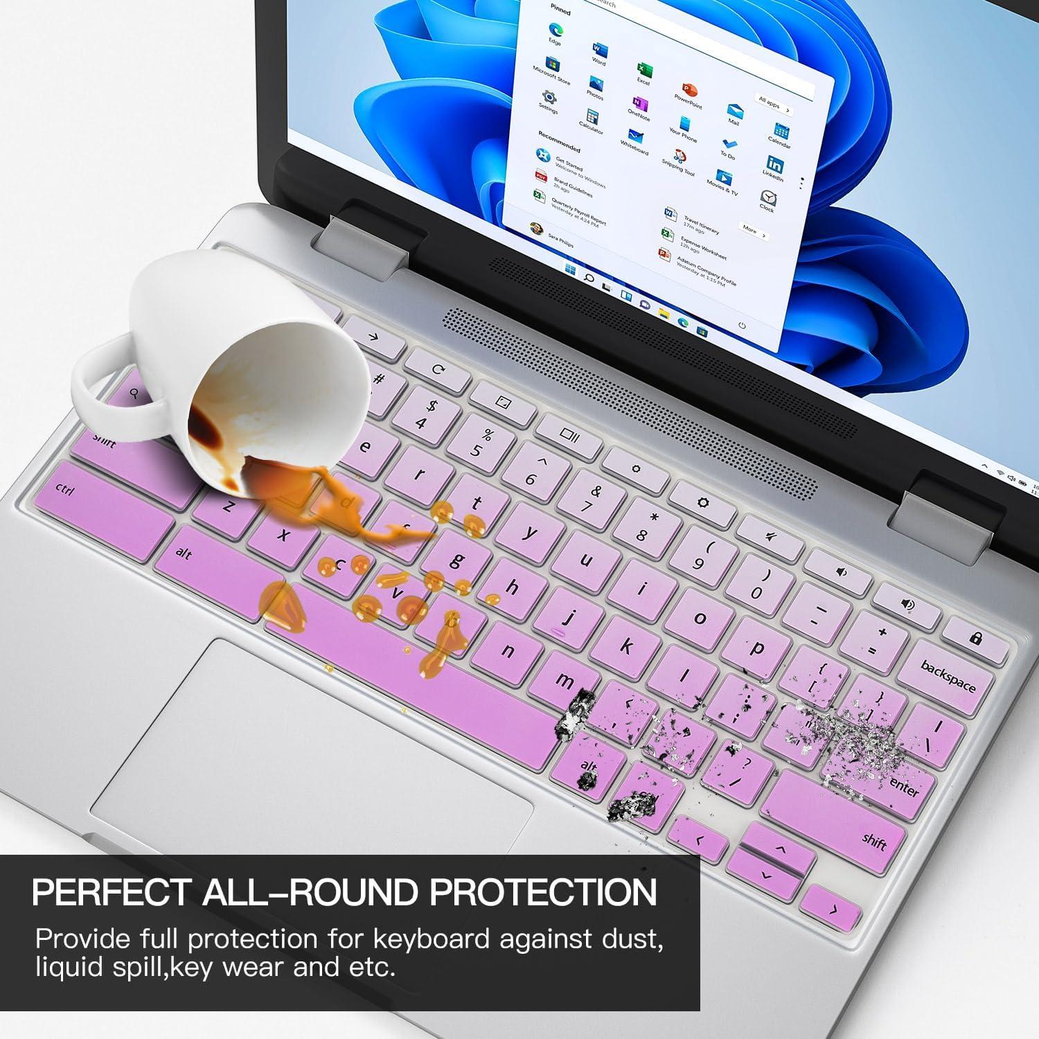 Cubierta de Teclado CaseBuy Rosa Ombre para Lenovo Chromebook 11.6"