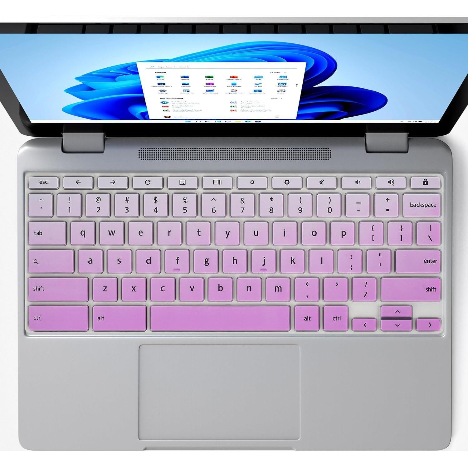 Cubierta de Teclado CaseBuy Rosa Ombre para Lenovo Chromebook 11.6"