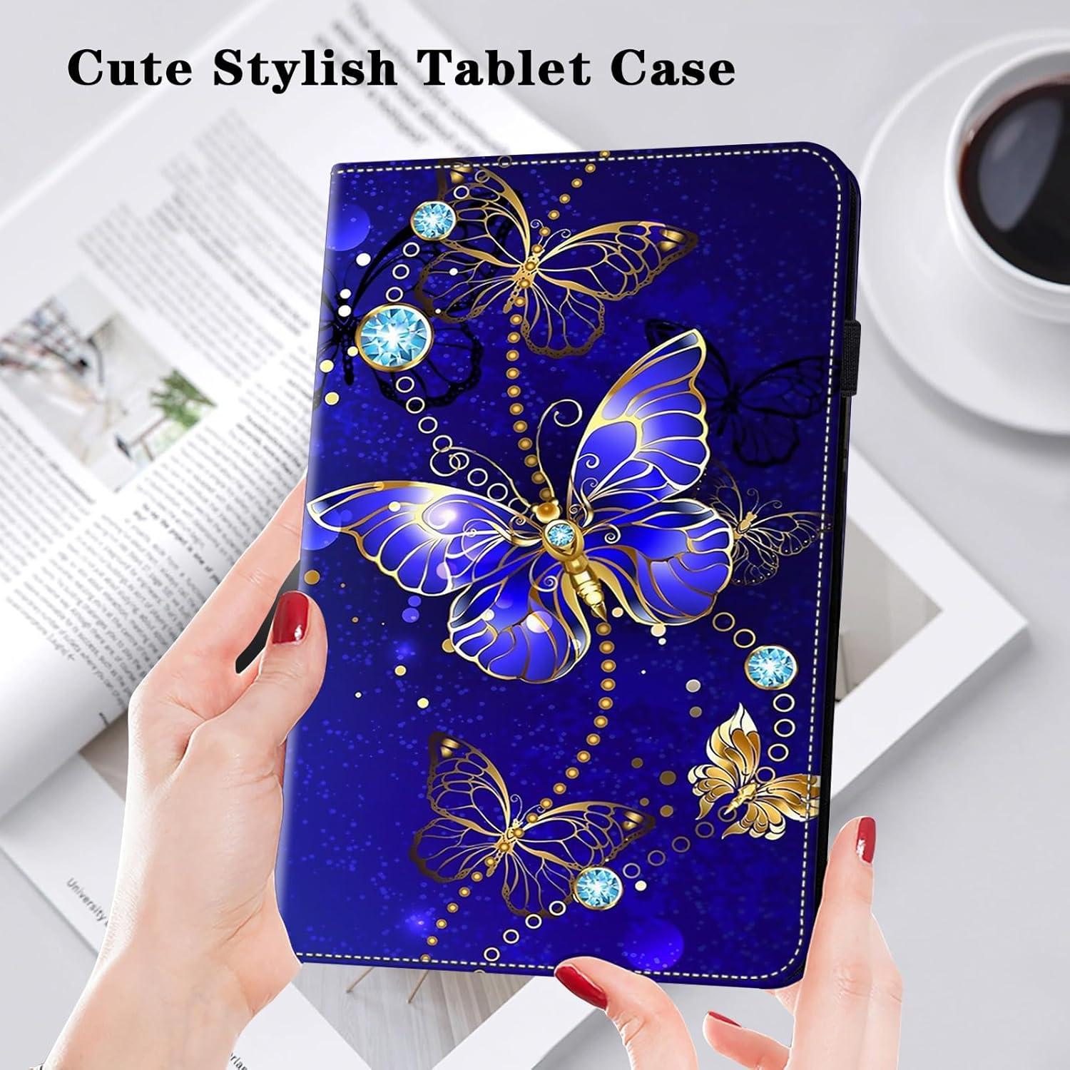 Funda Plegable para Lenovo Tab M11 2024 - VODEFOX, Mariposa Diamante