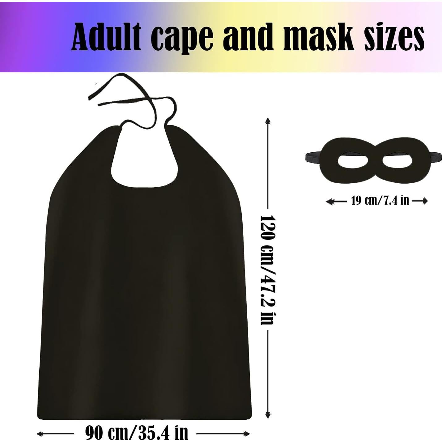Capa de Superhéroe para Adultos Maklulu - 120 cm, Máscara Incluida