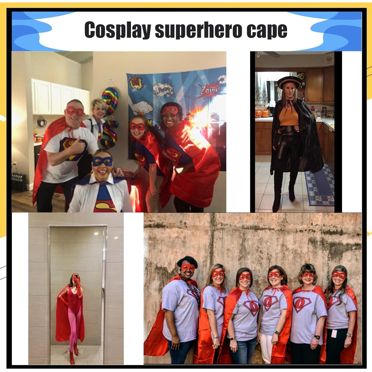 Capa de Superhéroe para Adultos Maklulu - 120 cm, Máscara Incluida