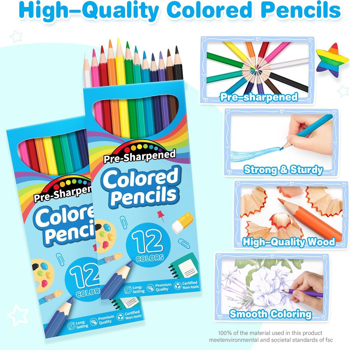 Lápices de Colores V-Opitos 168 Piezas Pre-afilados