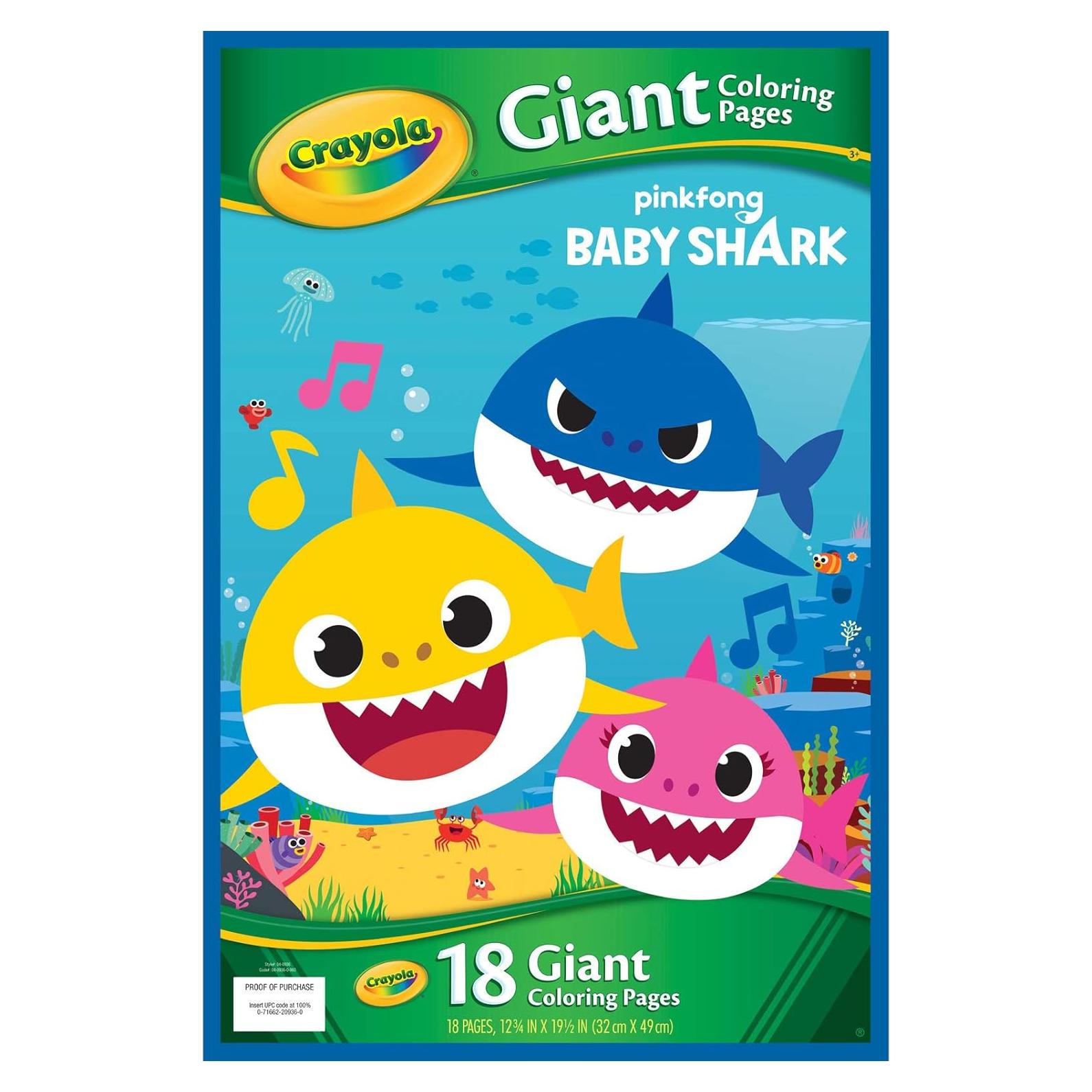 Páginas Gigantes para Colorear Baby Shark - Crayola