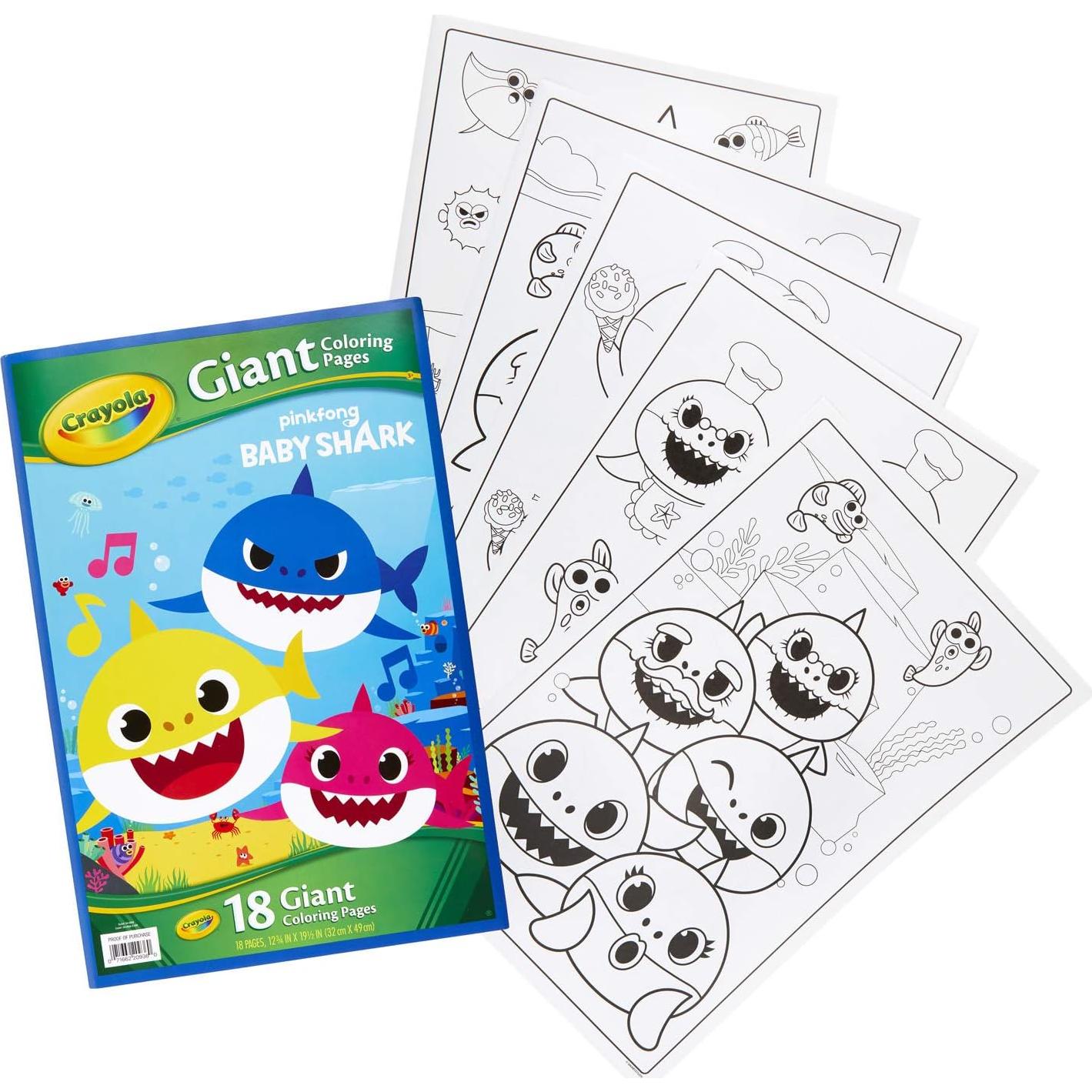 Páginas Gigantes para Colorear Baby Shark - Crayola