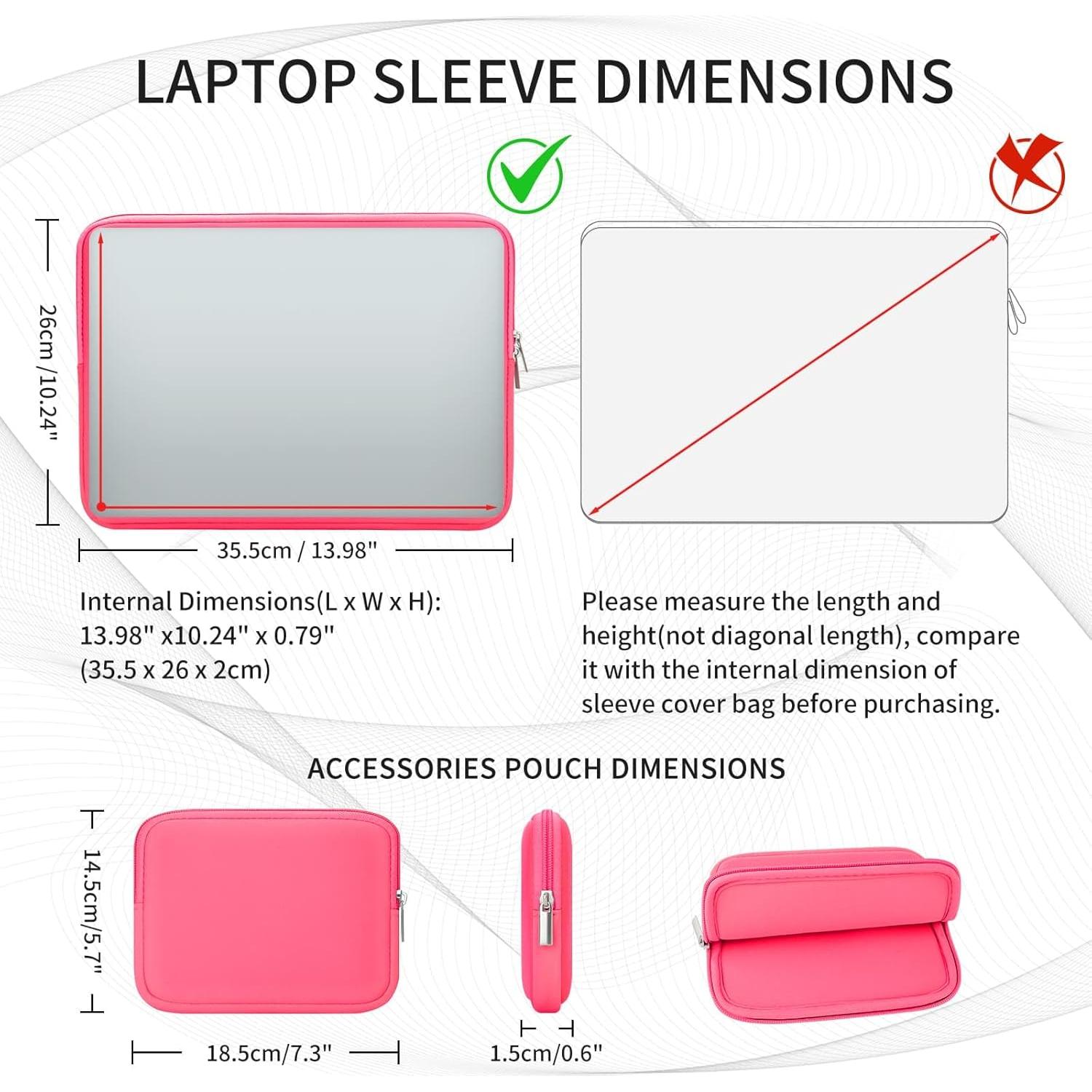 Funda Protectora RAINYEAR para Laptop 15" Rosa Brillante