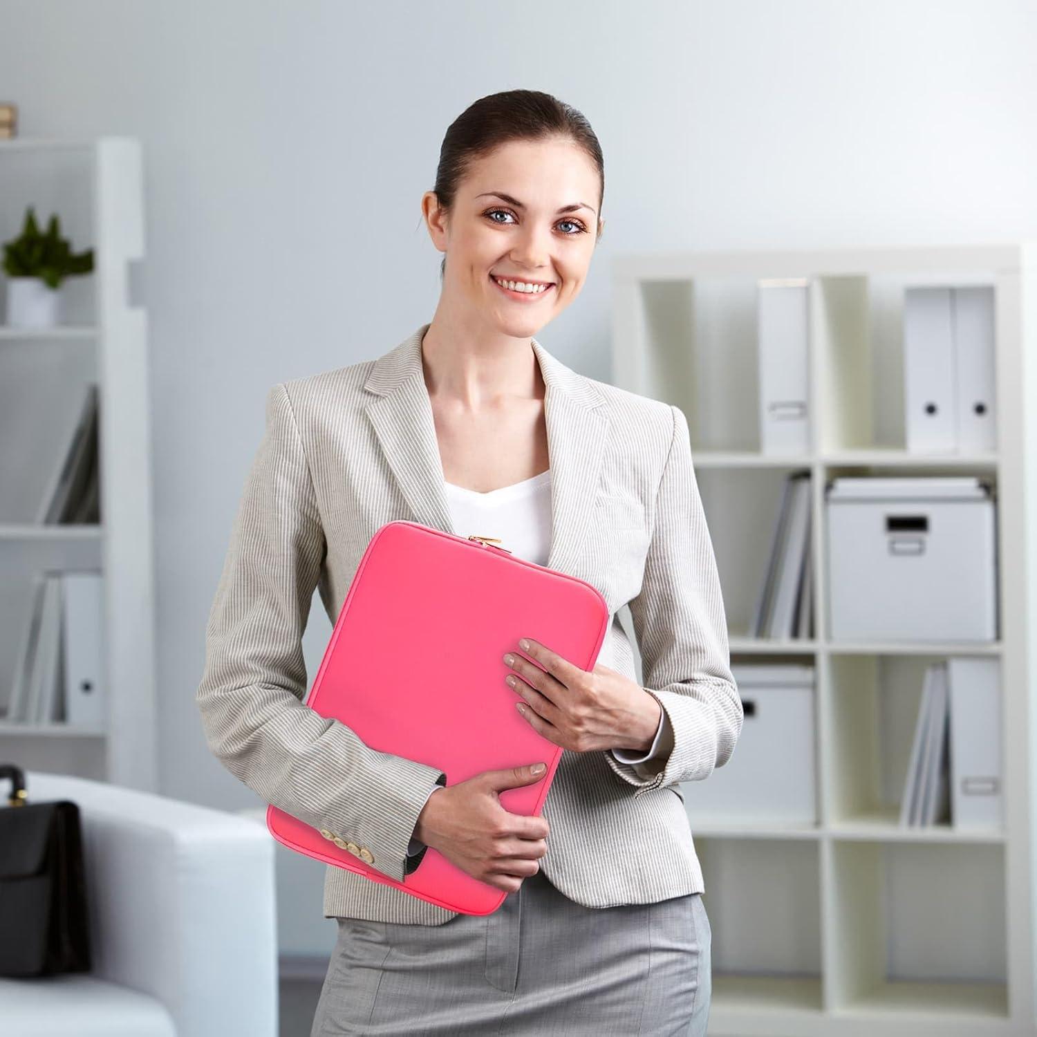 Funda Protectora RAINYEAR para Laptop 15" Rosa Brillante