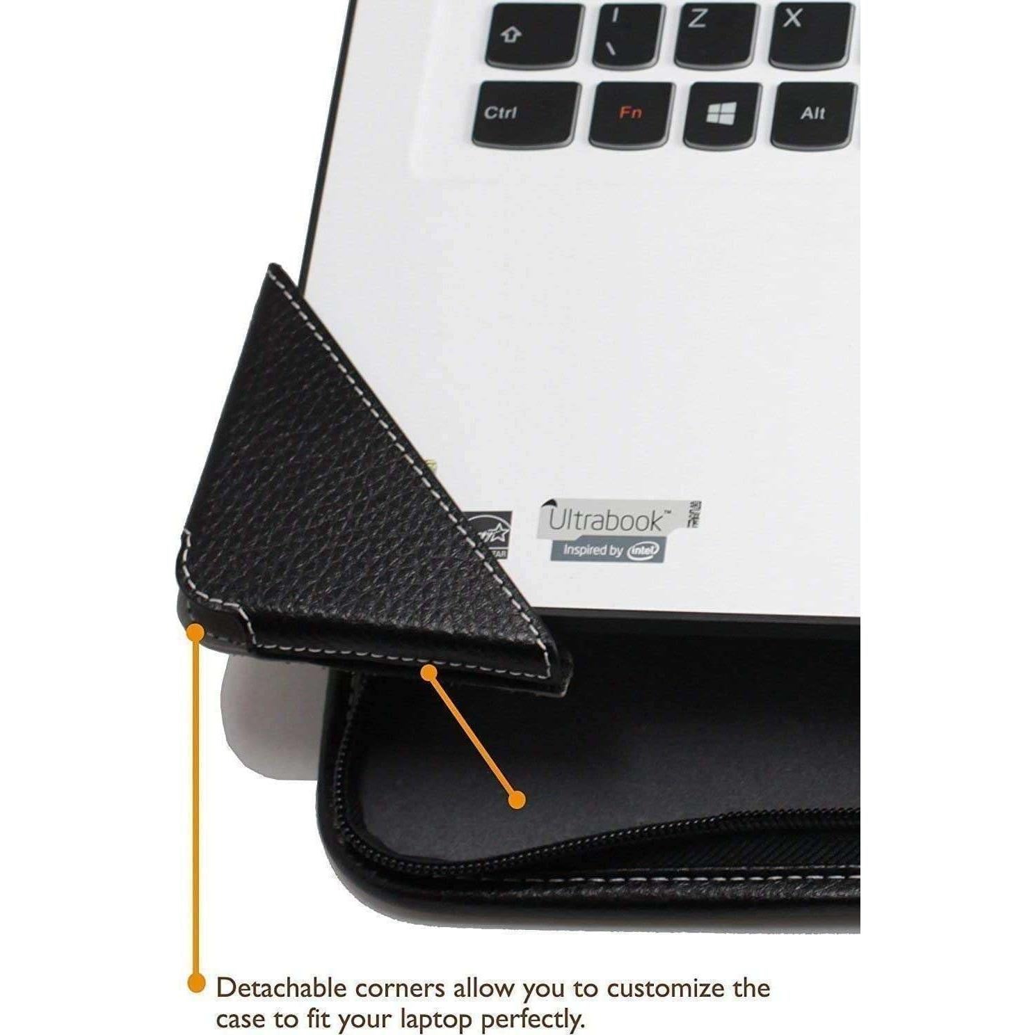 Funda Protectora de Cuero Negro Broonel para Lenovo IdeaPad 15.6"
