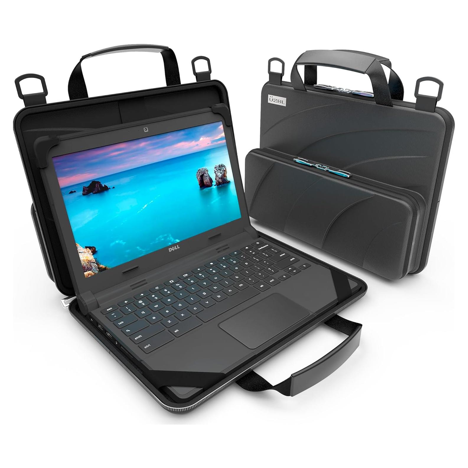 Funda Dura UZBL para Chromebook 11-11.6" con Correa y Bolsa