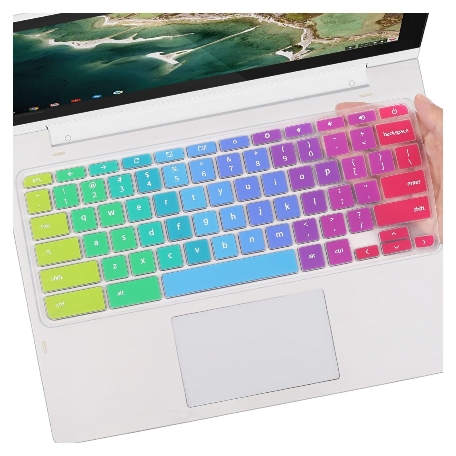 Cubierta de Teclado Silicona MUBUY-GOL para Lenovo 11.6" Arcoiris
