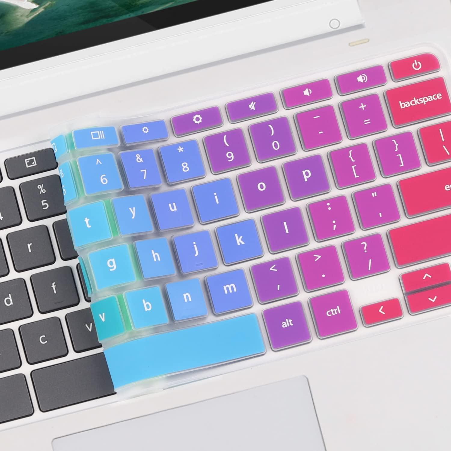 Cubierta de Teclado Silicona MUBUY-GOL para Lenovo 11.6" Arcoiris