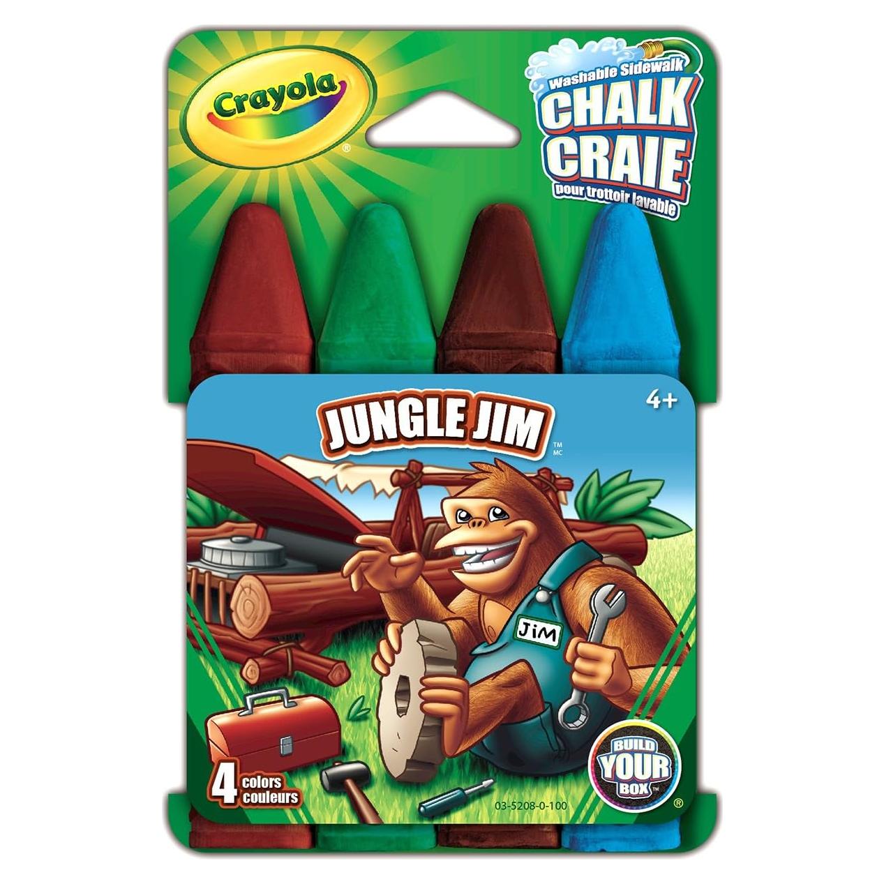 Tiza para Acera Crayola Construye Tu Caja Jungle Jim - 4 Unidades
