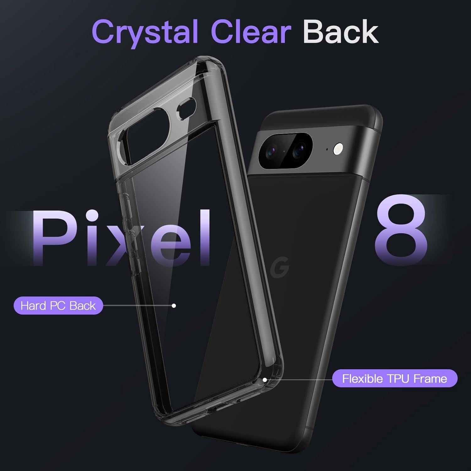 Funda JETech para Google Pixel 8 15.5cm Obsidiana a Prueba de Golpes