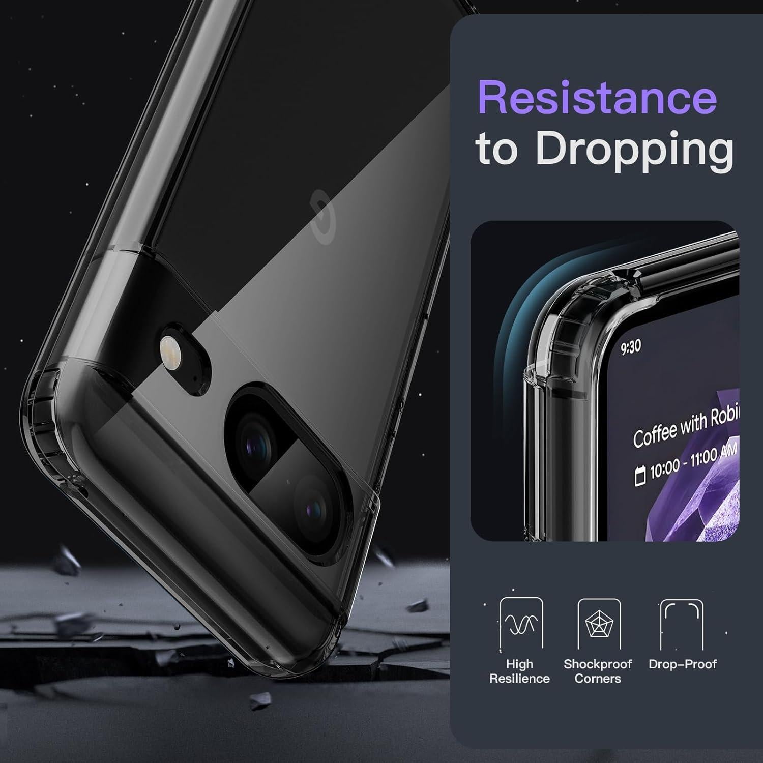 Funda JETech para Google Pixel 8 15.5cm Obsidiana a Prueba de Golpes