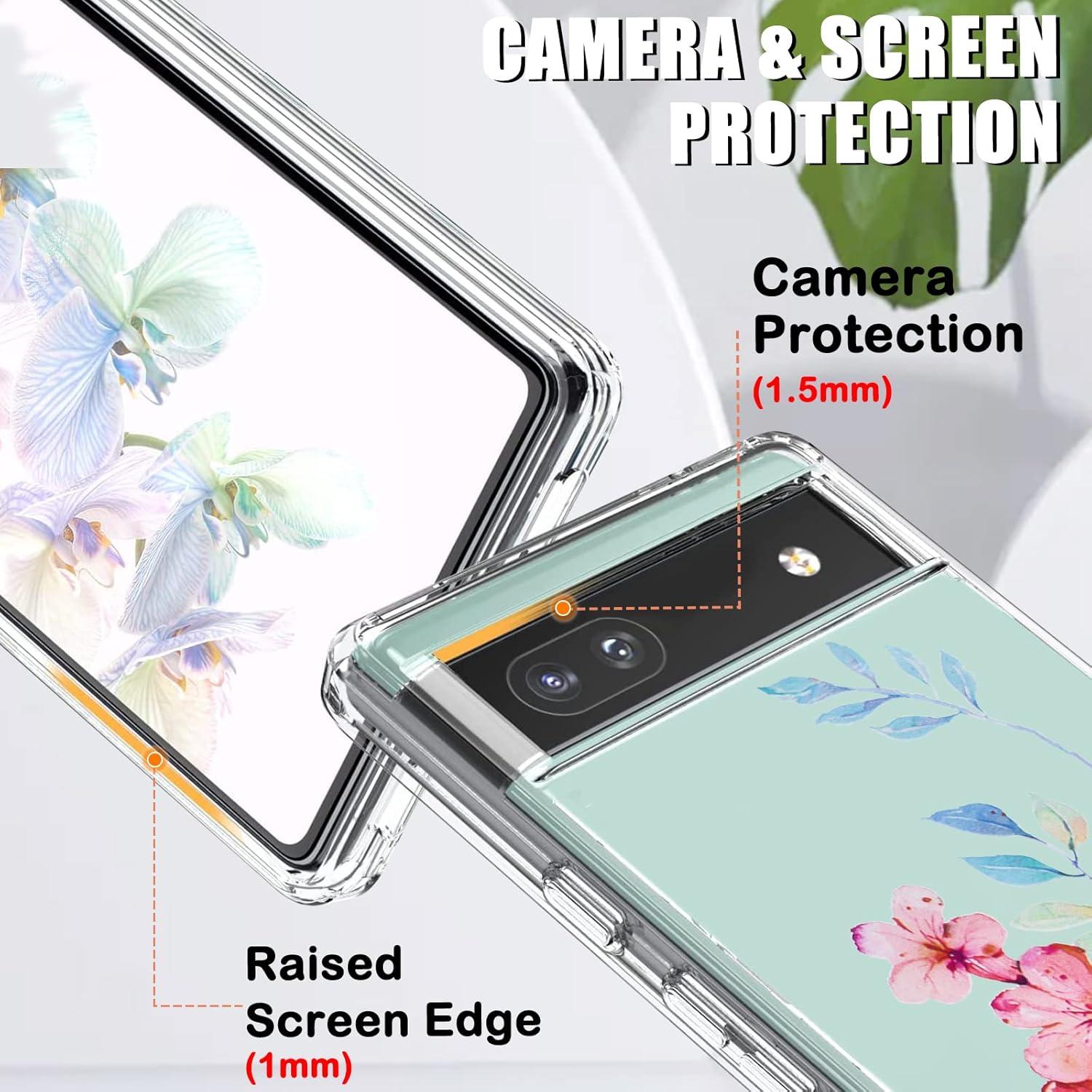 Funda TPU Transparente CameCosy para Google Pixel 6A - Flor de Cerezo