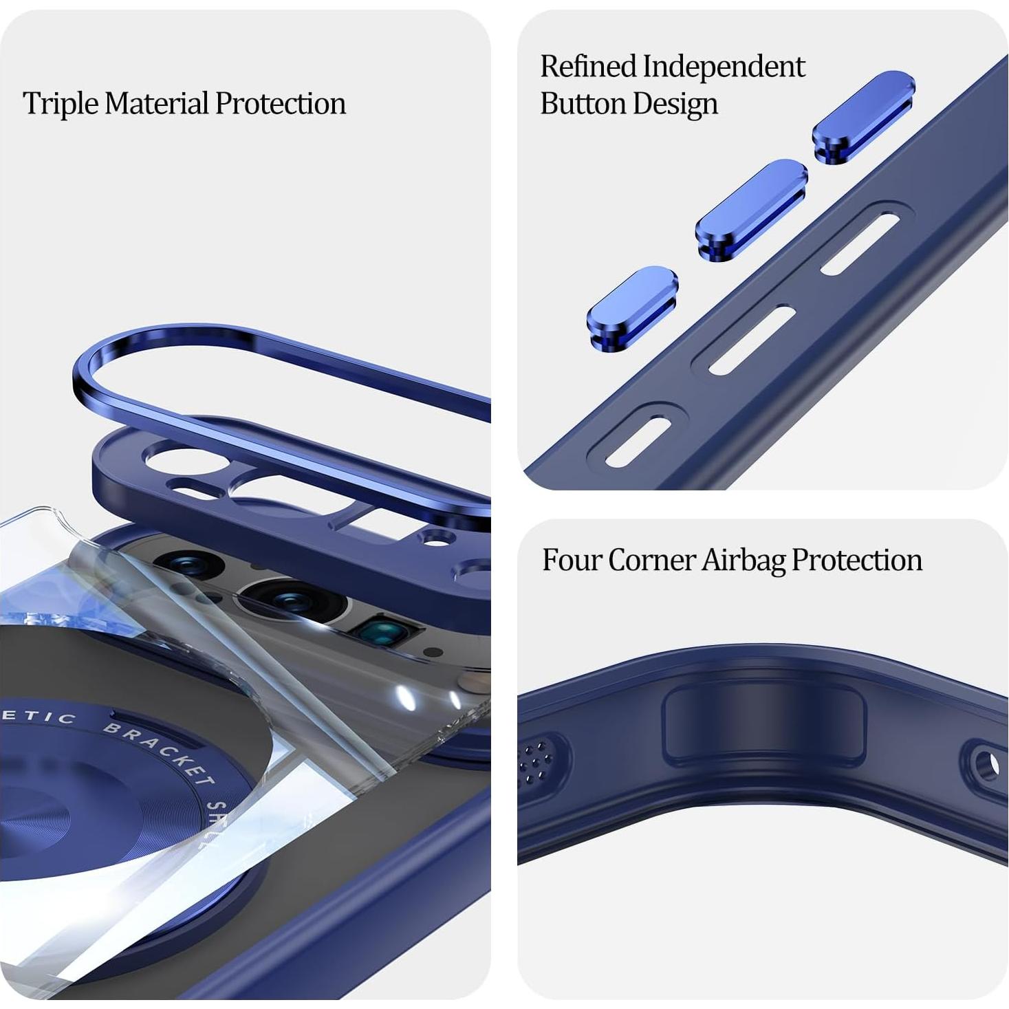 Funda Protectora Google Pixel 9 Pro XL Wousunly Azul Grado Militar