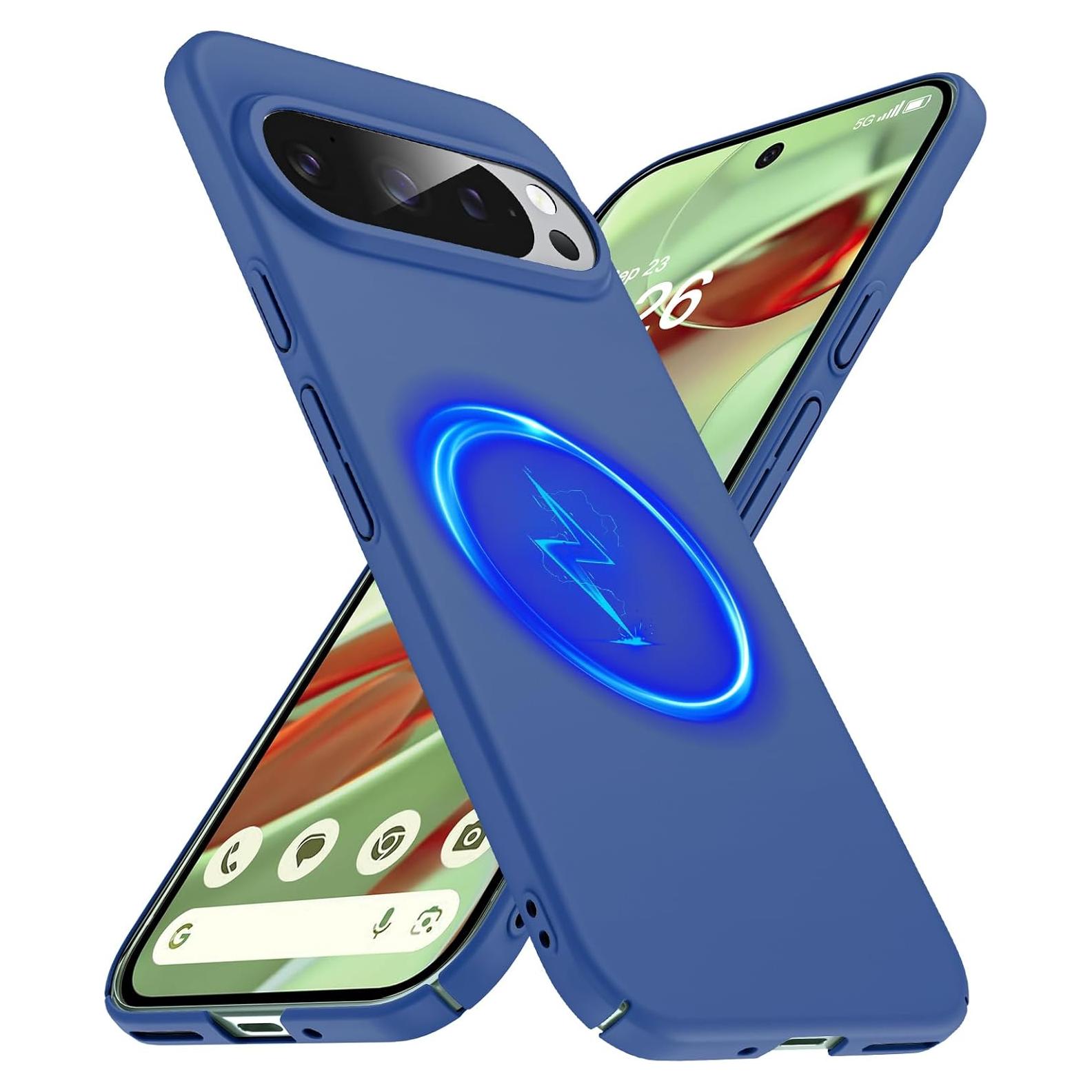 Funda Slim Magnética GRECAZO para Google Pixel 9 Pro/9 Azul