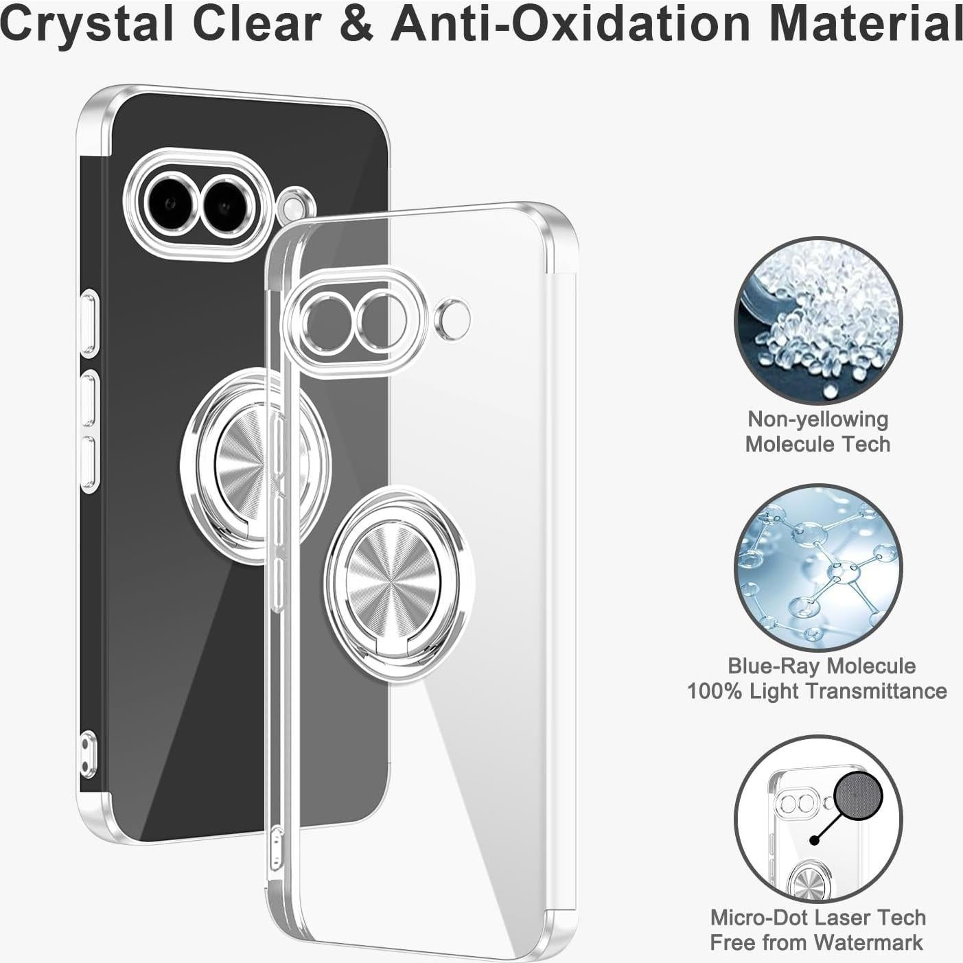 Funda Tnarru para Google Pixel 9A Plata con Soporte Magnético