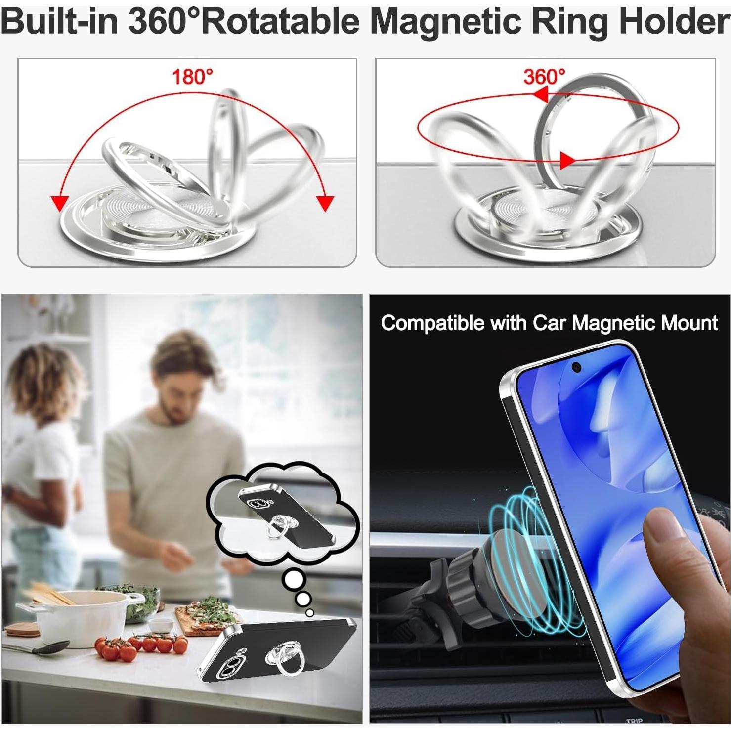 Funda Tnarru para Google Pixel 9A Plata con Soporte Magnético